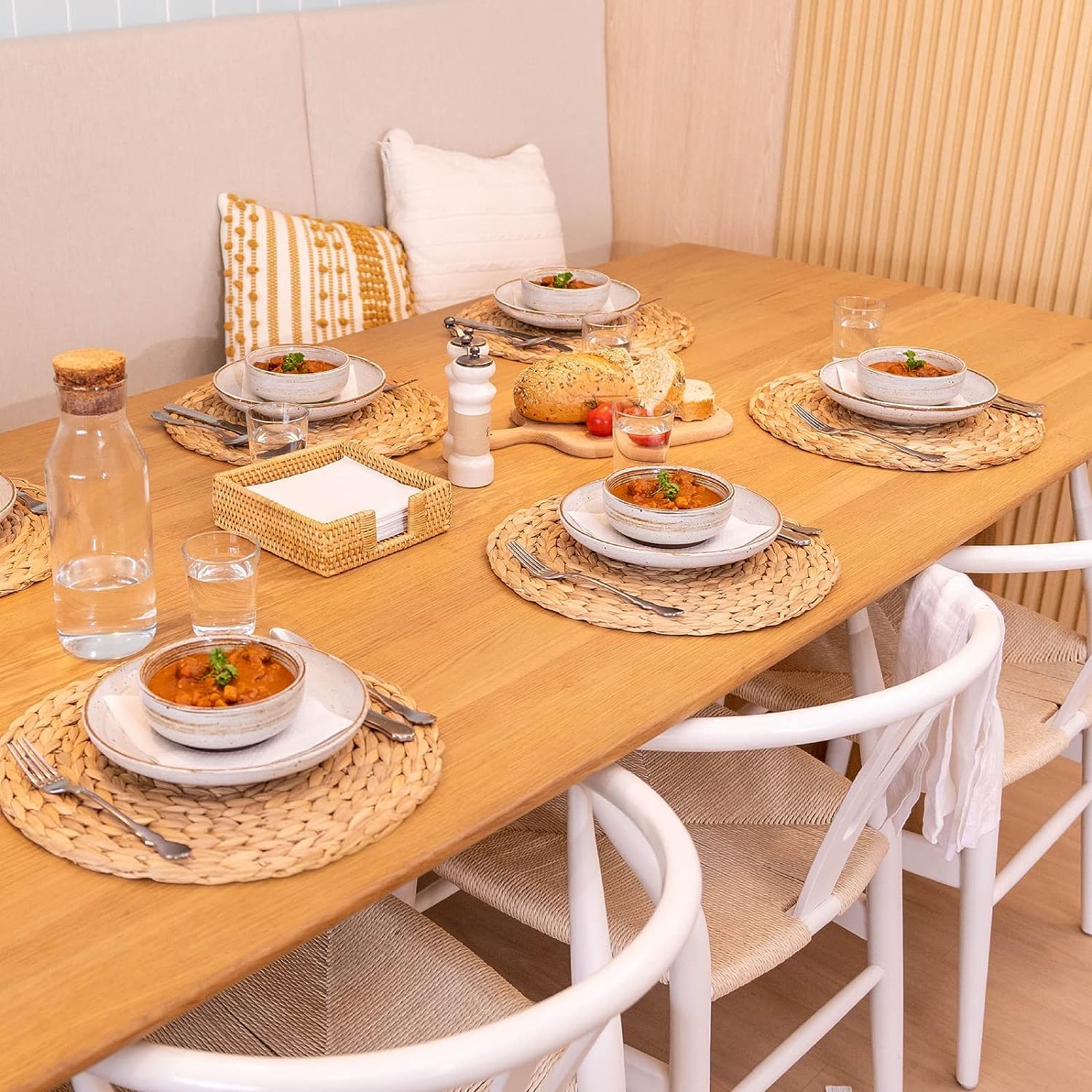 Foto 2 | Placemats Yangqihome, Juego De 6 Jacintos De Agua Redondos Tejidos - Venta Internacional.