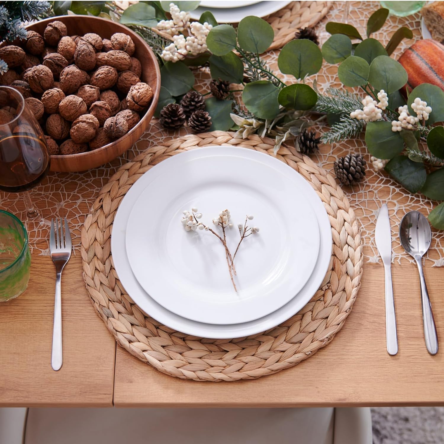 Foto 5 | Placemats Yangqihome, Juego De 6 Jacintos De Agua Redondos Tejidos - Venta Internacional.