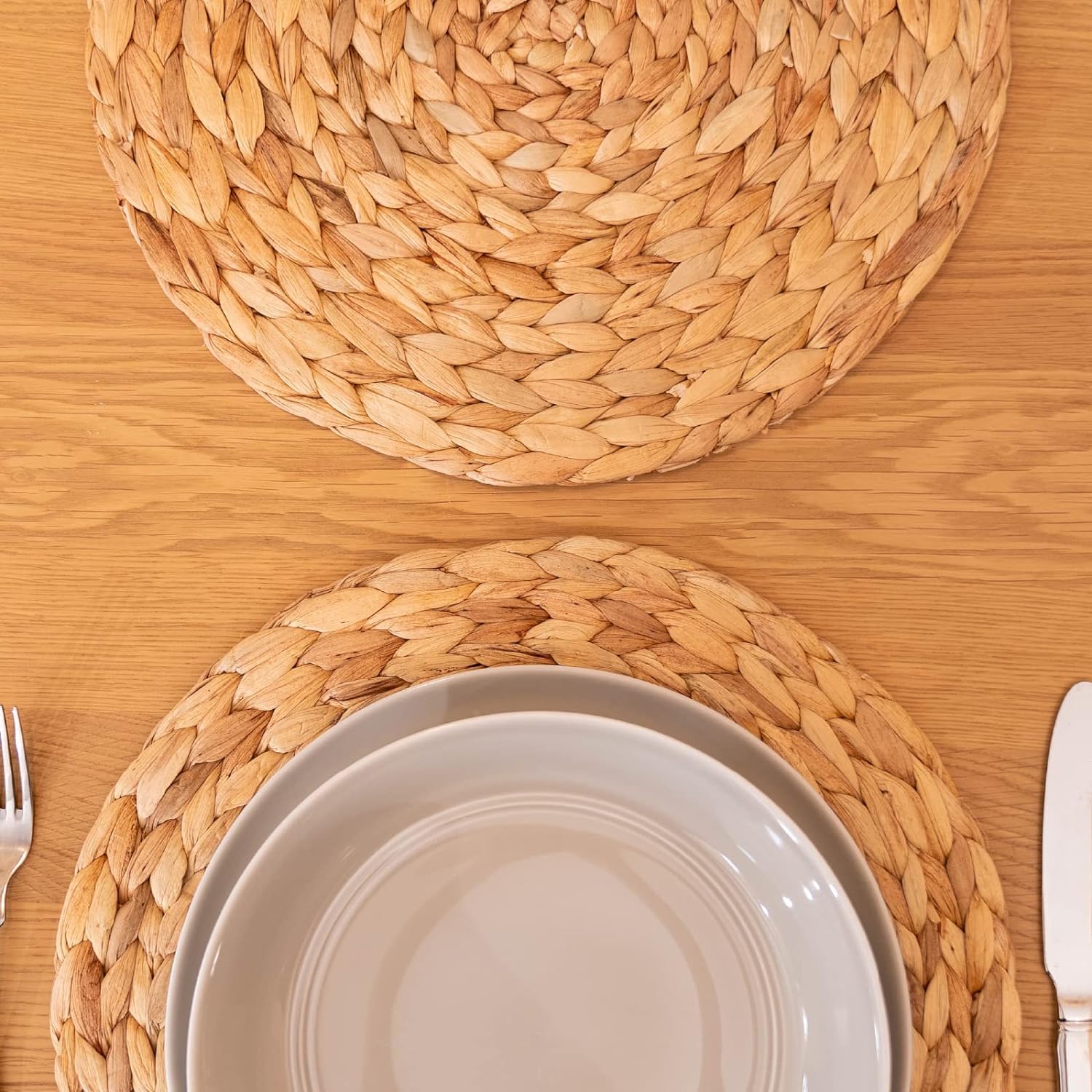 Foto 7 pulgar | Placemats Yangqihome, Juego De 6 Jacintos De Agua Redondos Tejidos - Venta Internacional.