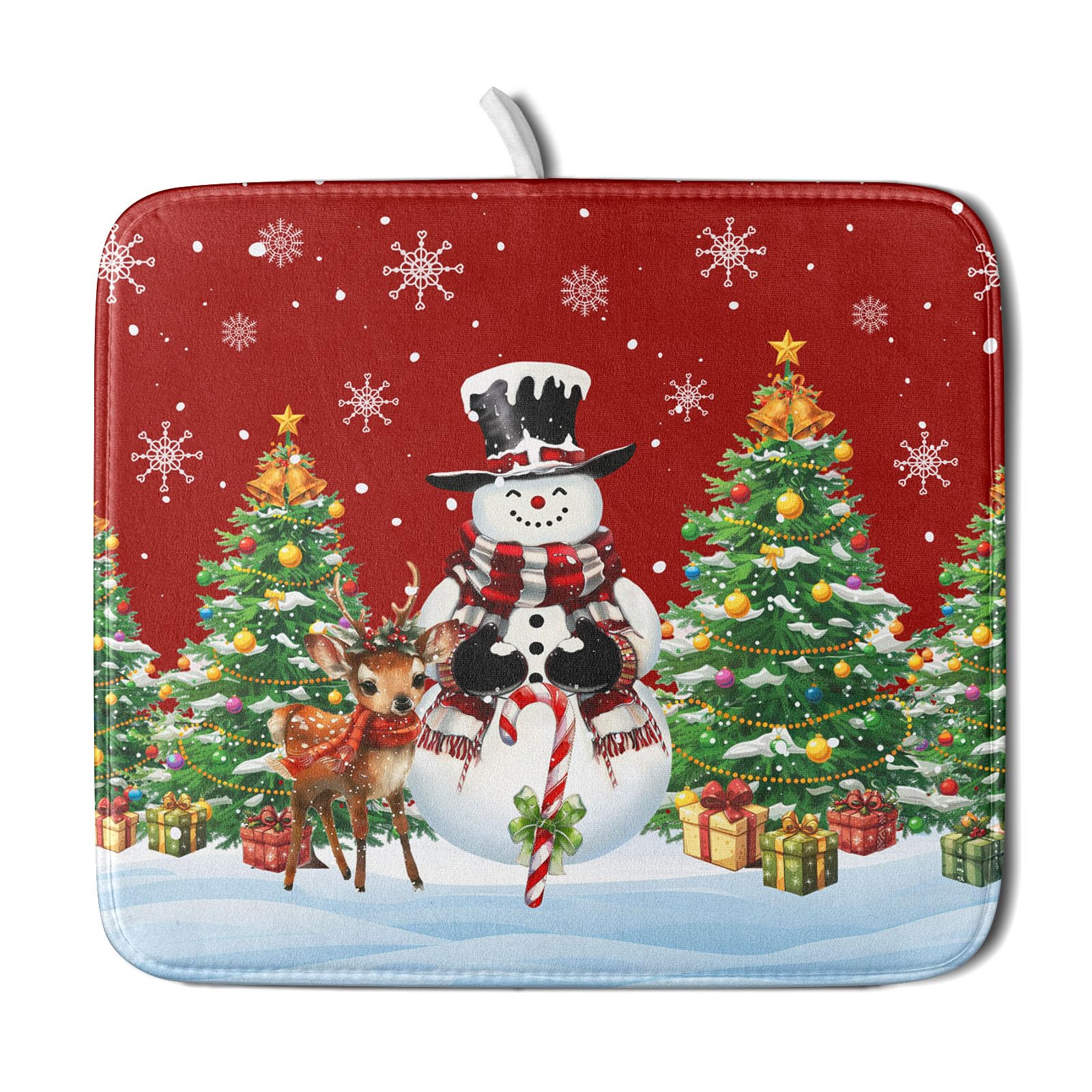 Foto 1 | Alfombrilla Para Secar Platos Sweetshow Christmas Snowman, 40,6 X 45,7 Cm - Venta Internacional.
