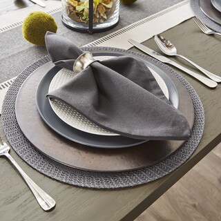 Foto 3 | Juego De Manteles Individuales Dii Woven Collection, Redondos, Trenzados, Florales, Gris - Venta Internacional.