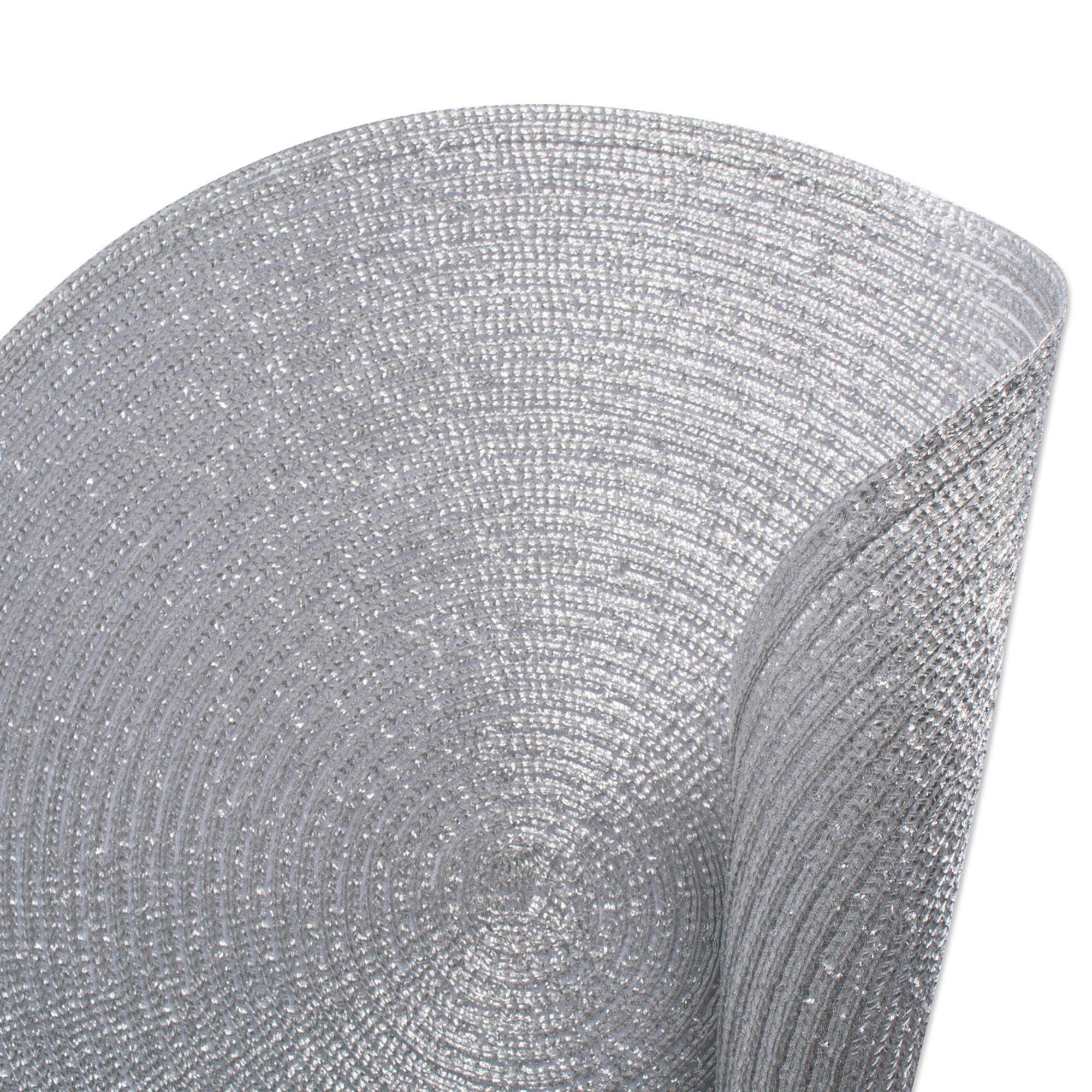 Foto 5 pulgar | Colección De Manteles Individuales Tejidos Placemat Dii, Redondos Metálicos, Plateados - Venta Internacional.