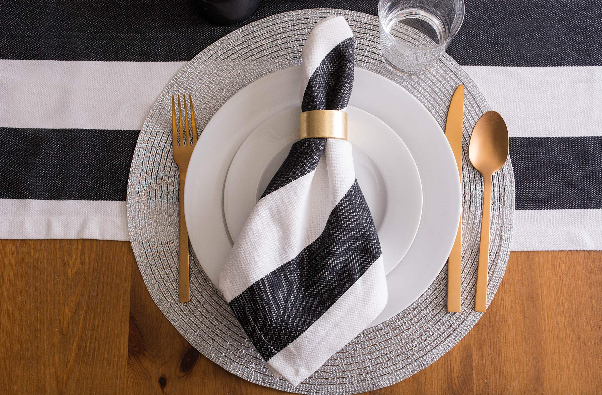Foto 6 | Colección De Manteles Individuales Tejidos Placemat Dii, Redondos Metálicos, Plateados - Venta Internacional.