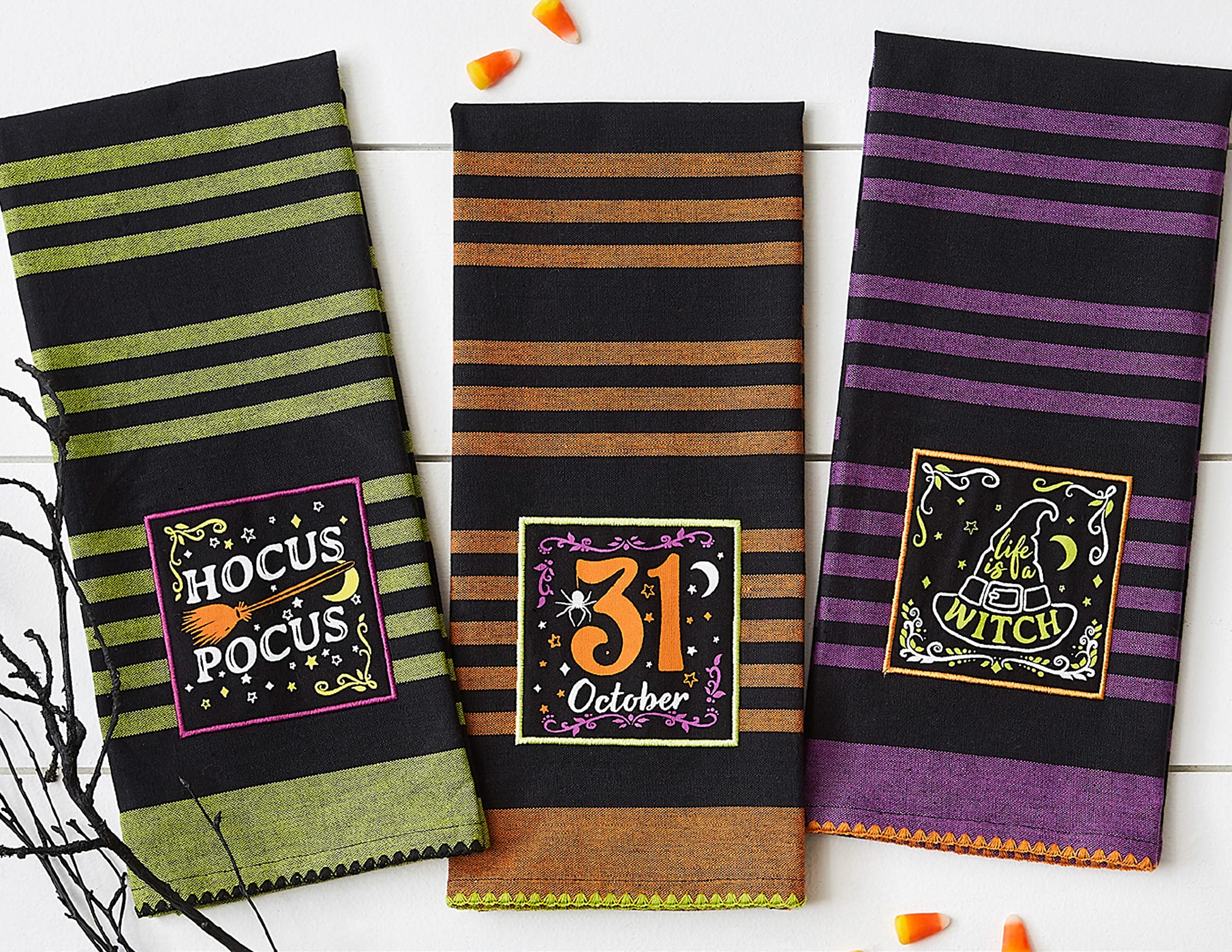 Foto 6 pulgar | Juego De Paños De Cocina Dii Witchful Thinking Halloween, 3 Piezas - Venta Internacional.