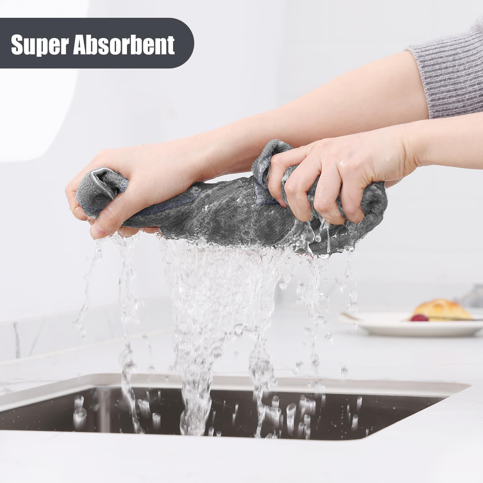 Foto 3 | Juego De Paños De Cocina Y Paños De Cocina De Microfibra Homaxy  Paquete De 12 - Venta Internacional.