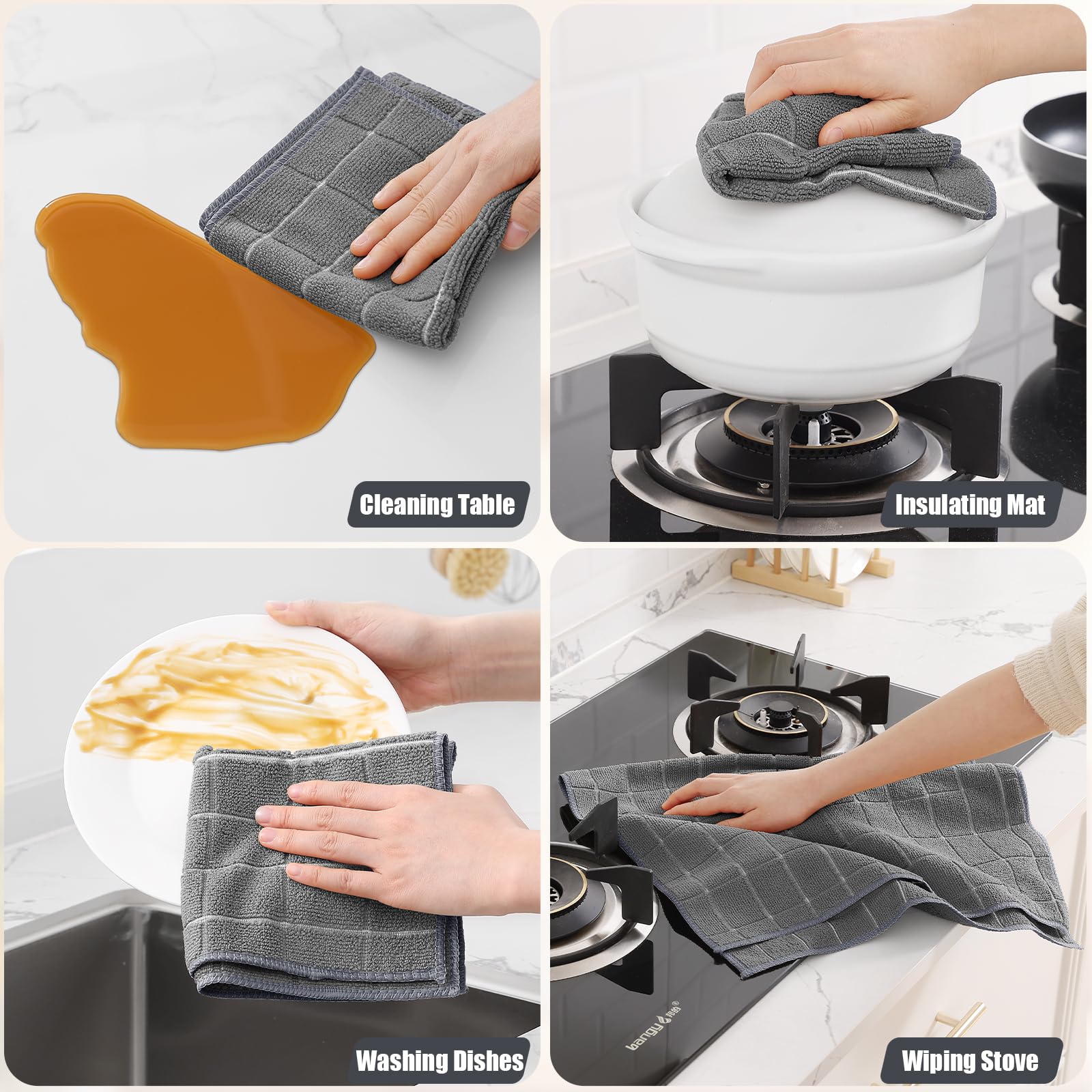 Foto 5 | Juego De Paños De Cocina Y Paños De Cocina De Microfibra Homaxy  Paquete De 12 - Venta Internacional.