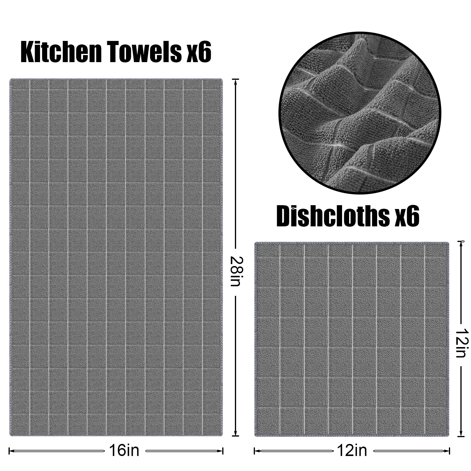 Foto 7 pulgar | Juego De Paños De Cocina Y Paños De Cocina De Microfibra Homaxy  Paquete De 12 - Venta Internacional.