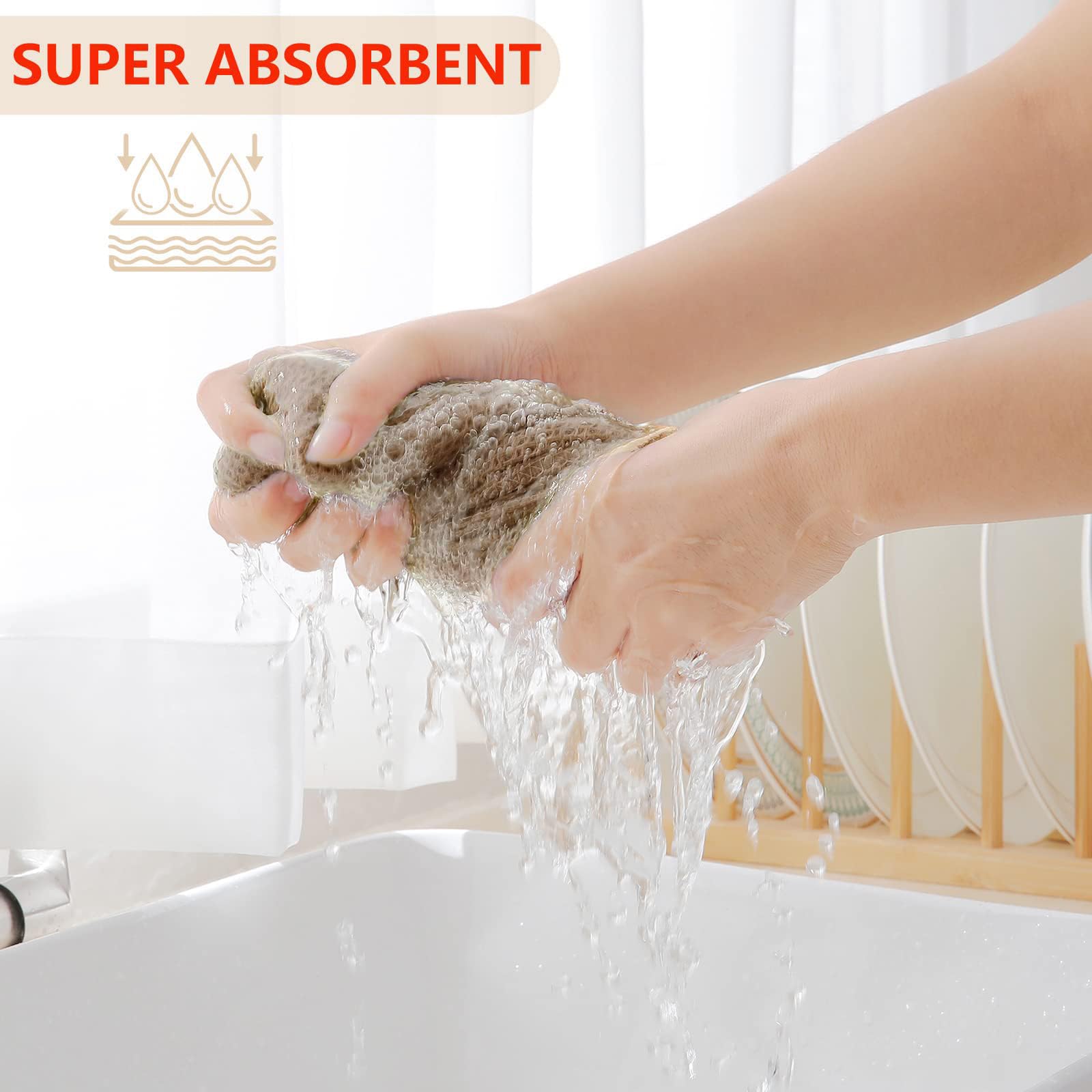 Foto 4 pulgar | Paños de Cocina Homaxy Waffle Weave 6 Piezas- Venta Internacional