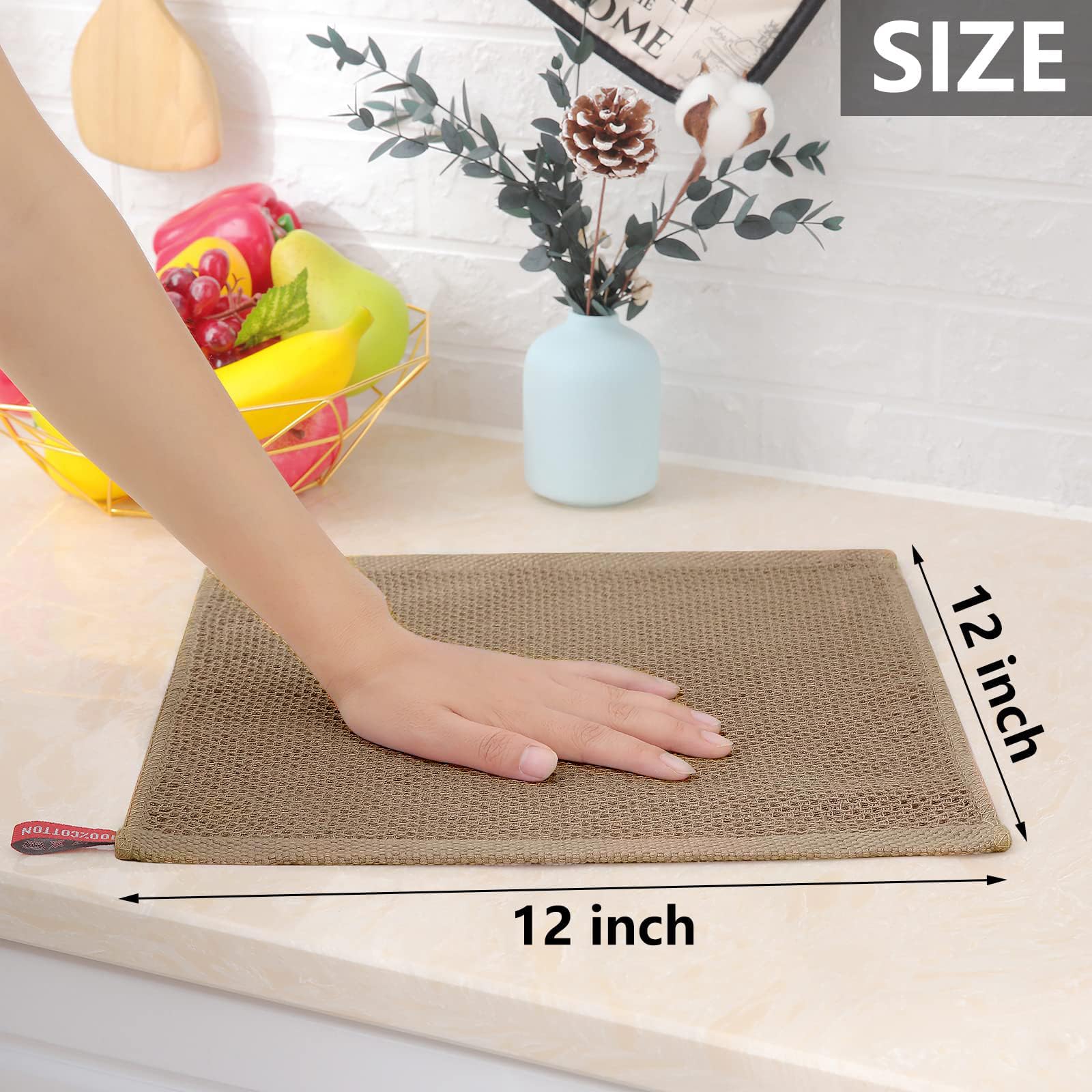 Foto 6 pulgar | Paños de Cocina Homaxy Waffle Weave 6 Piezas- Venta Internacional