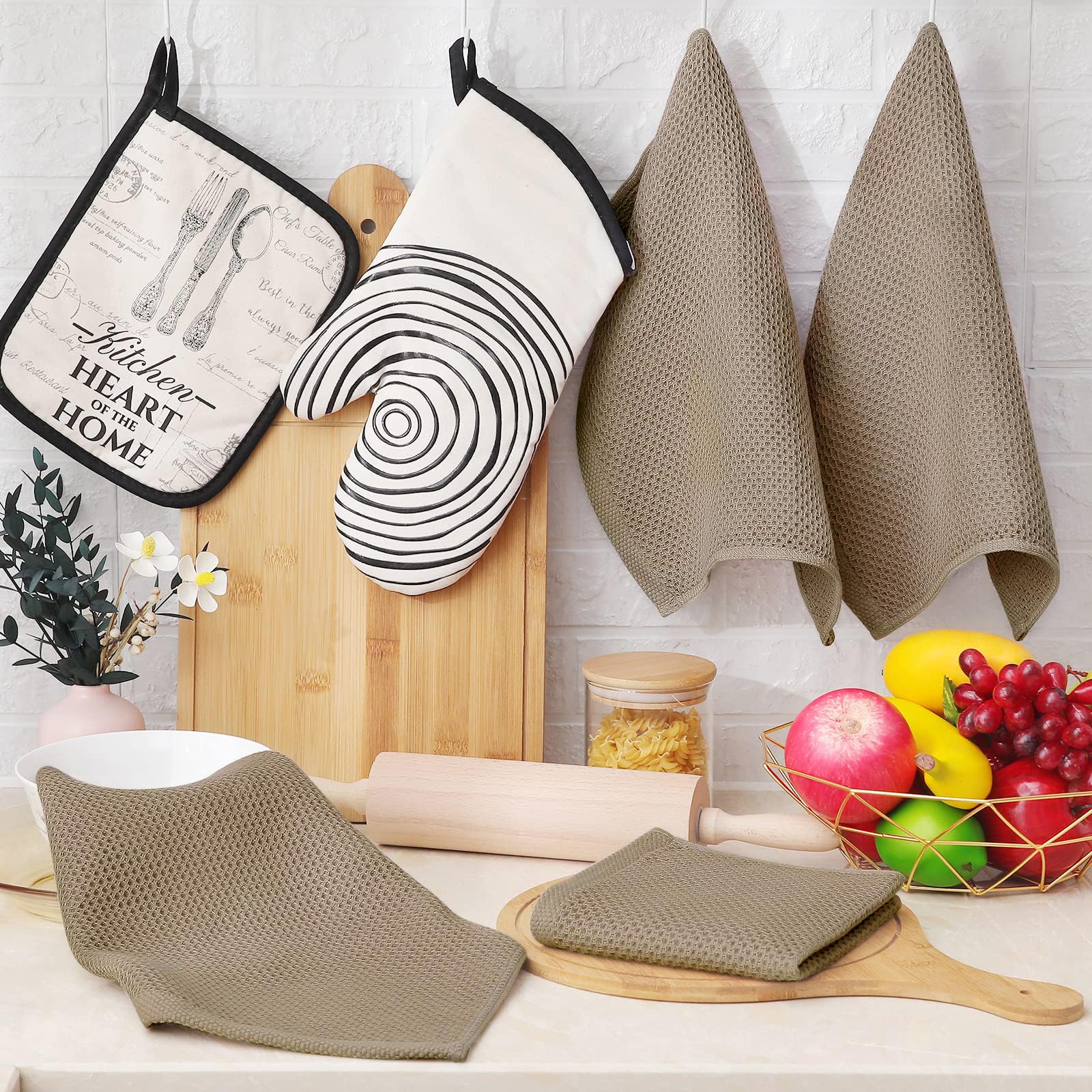 Foto 7 pulgar | Paños de Cocina Homaxy Waffle Weave 6 Piezas- Venta Internacional