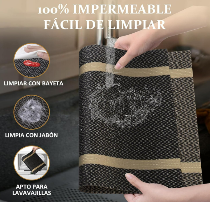 Foto 5 pulgar | Individuales Xtellar Para Mesa  Juego De 6  Antideslizantes Y Resistentes Al Calor  Pvc Fácil De Limpiar Para Uso En