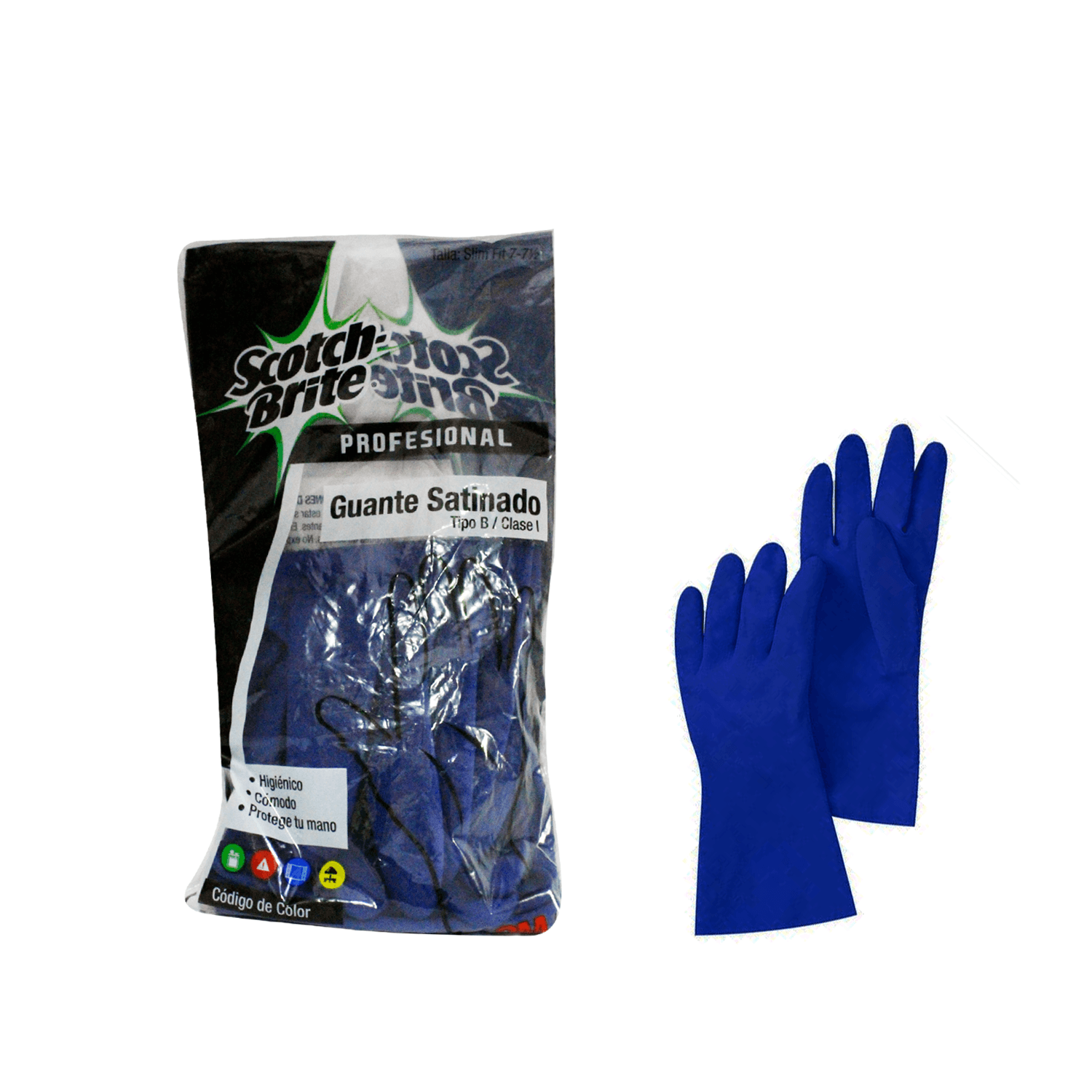 Foto 2 pulgar | Guantes Scotch-Brite 3M Satinado Azul G