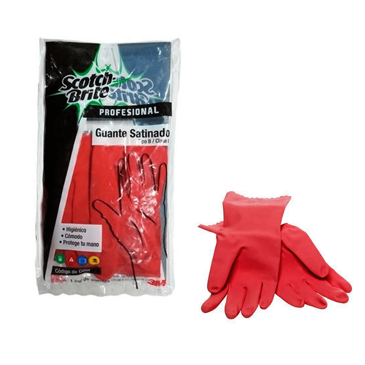 Foto 2 pulgar | Guantes Scotch-Brite 3M Satinado Rojo G