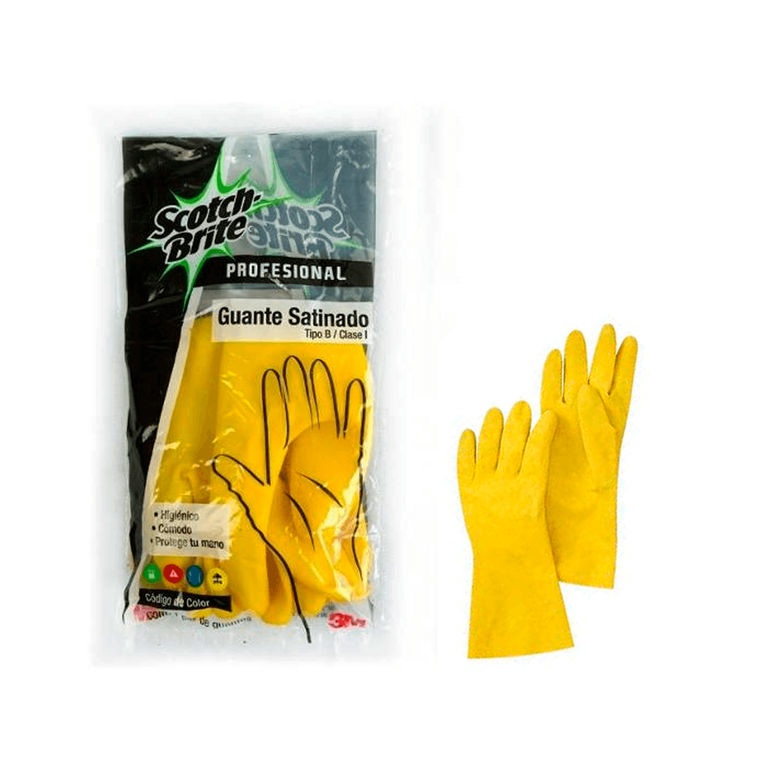 Guantes3M Satinados Amarillos M