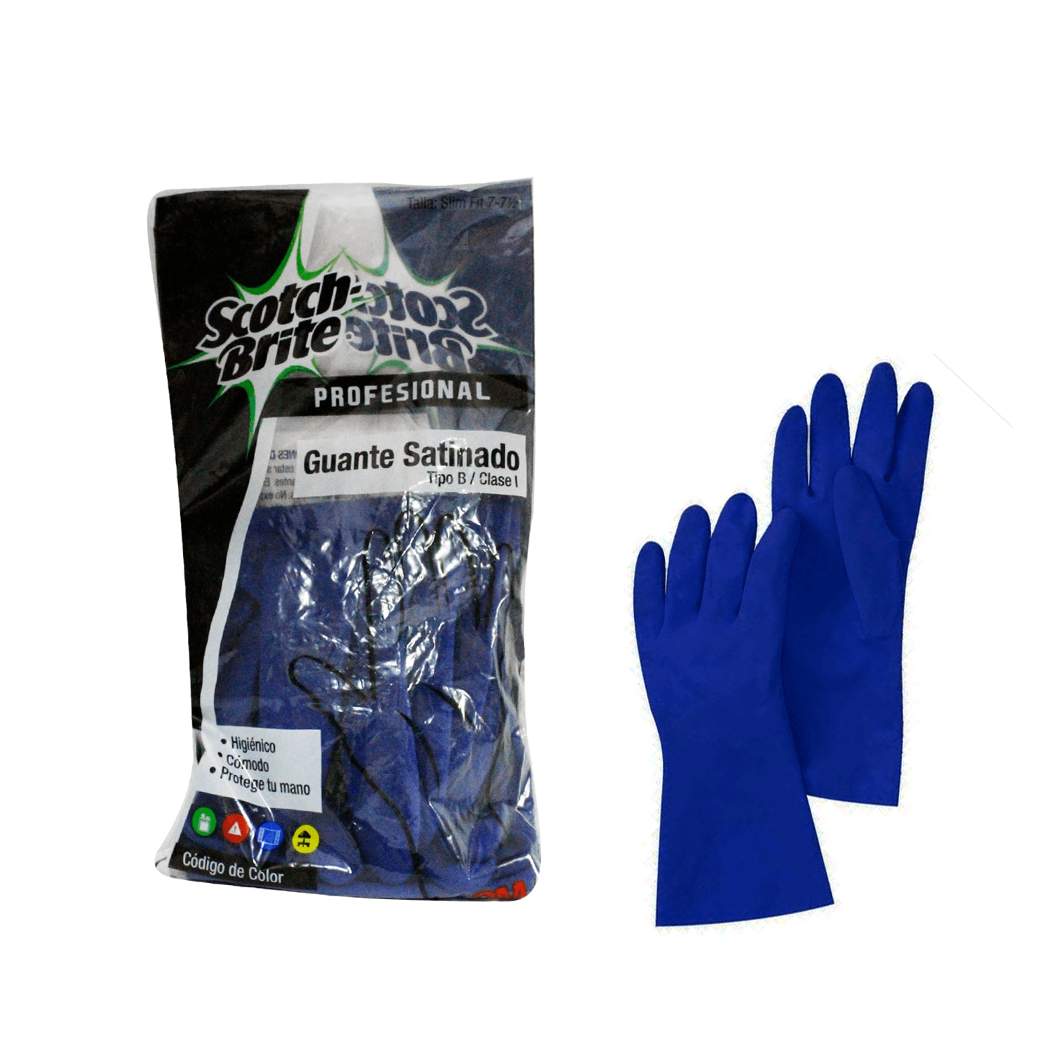 Guantes 3M Satinados Azules Medianos $117