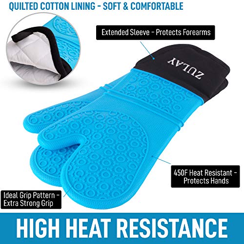 Foto 3 pulgar | Guantes de Horno Zulay Kitchen de Silicona - Empuñadura Antideslizante color Azul - Venta Internacional