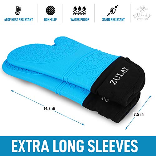 Foto 4 pulgar | Guantes de Horno Zulay Kitchen de Silicona - Empuñadura Antideslizante color Azul - Venta Internacional