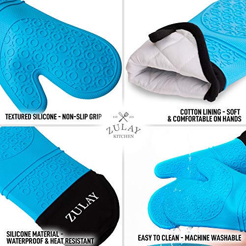 Foto 5 pulgar | Guantes de Horno Zulay Kitchen de Silicona - Empuñadura Antideslizante color Azul - Venta Internacional