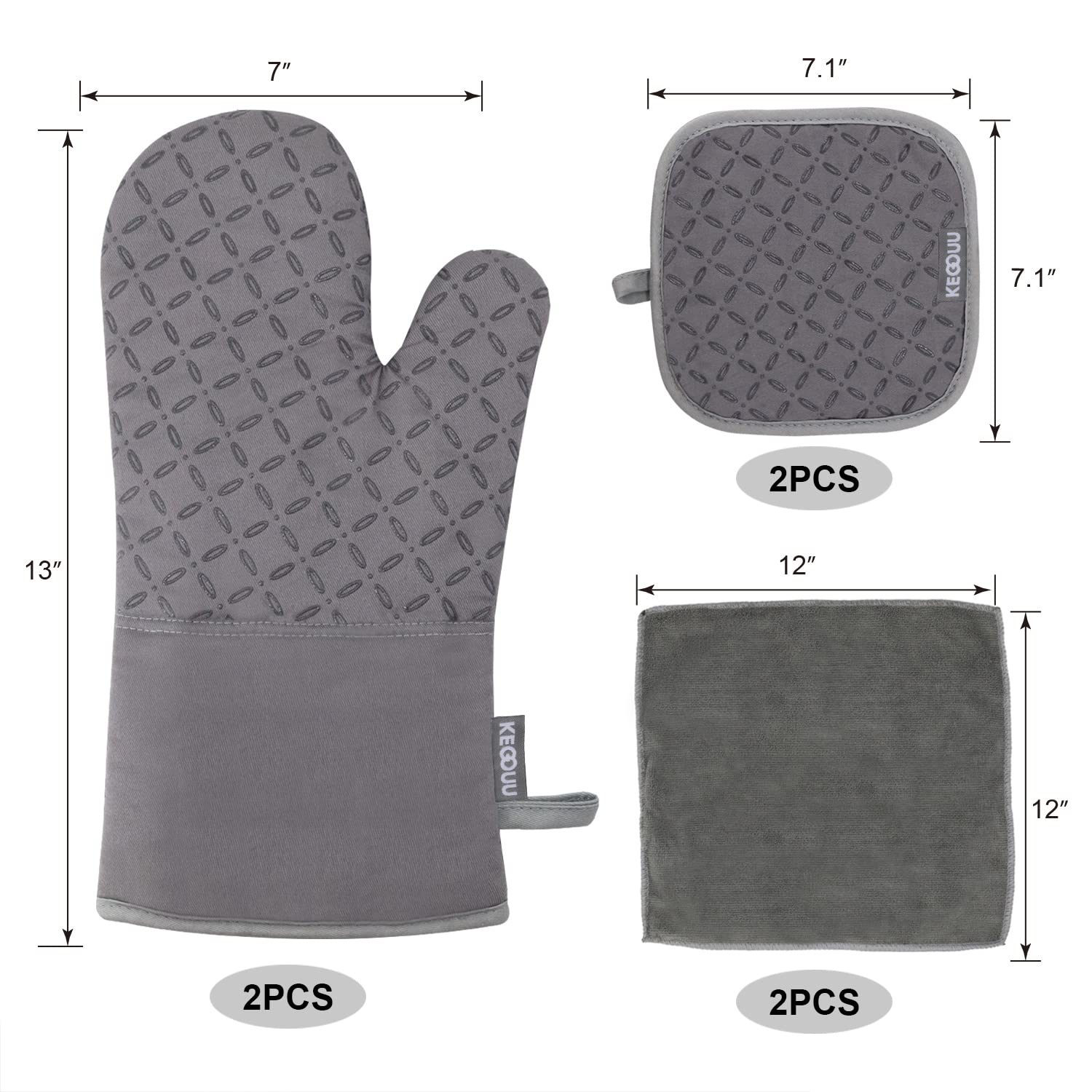 Foto 3 pulgar | Juego de Accesorios de Cocina Kegouu: Guantes de Horno y Soportes para Ollas - Venta Internacional