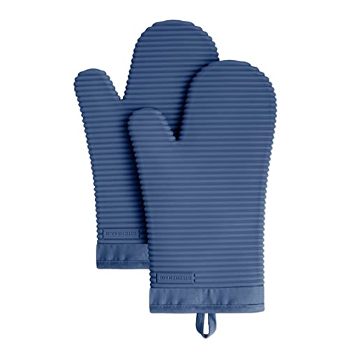 Foto 2 pulgar | Juego de Guantes de Cocina Kitchenaid de Silicona Suave Acanalada color Sauce Azul - Venta Internacional