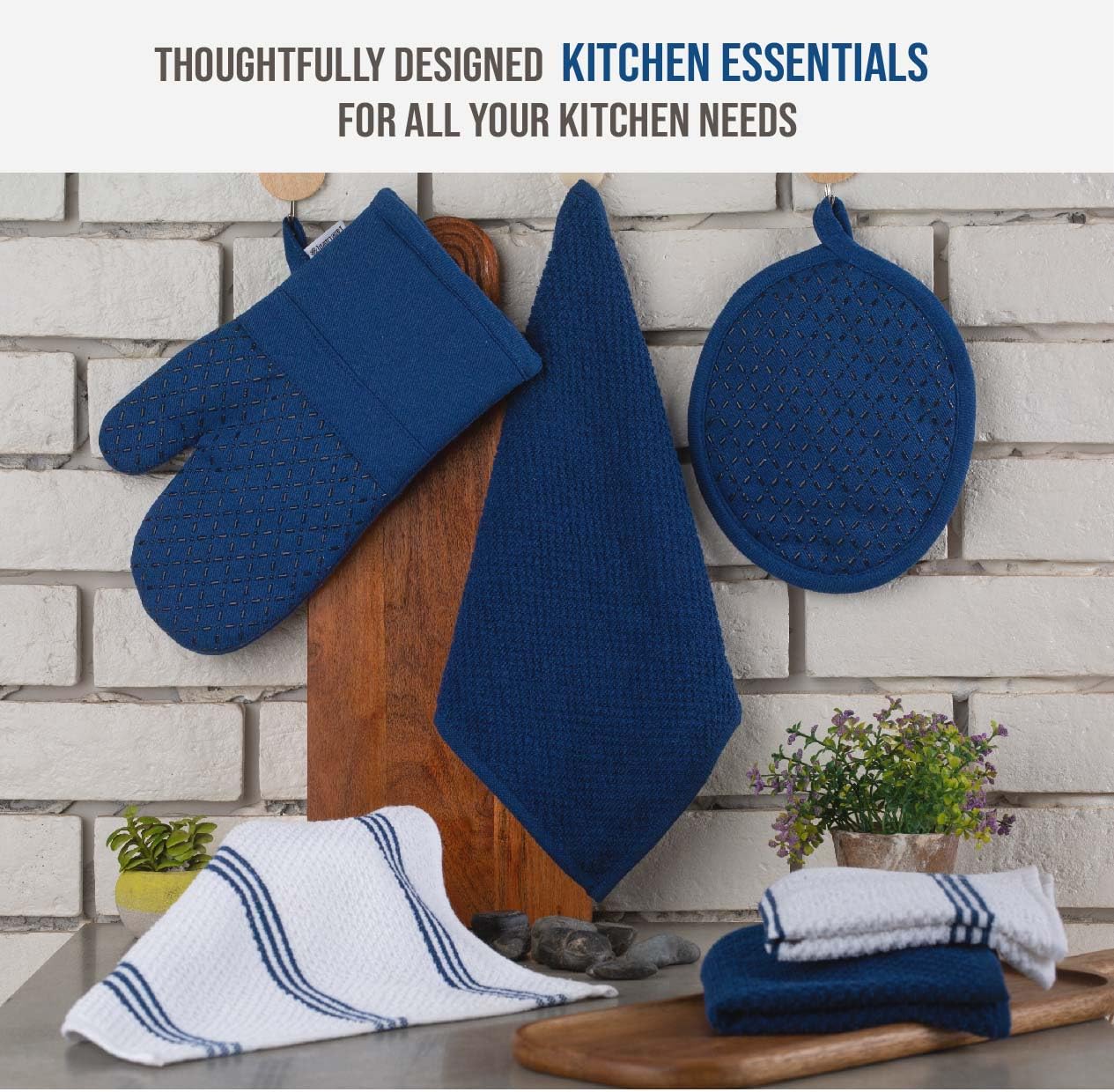 Foto 4 pulgar | Juego De Toallas De Cocina Lane Linen De 16 Piezas Con Guantes De Horno Y Soportes Para Ollas - Venta Internacional.