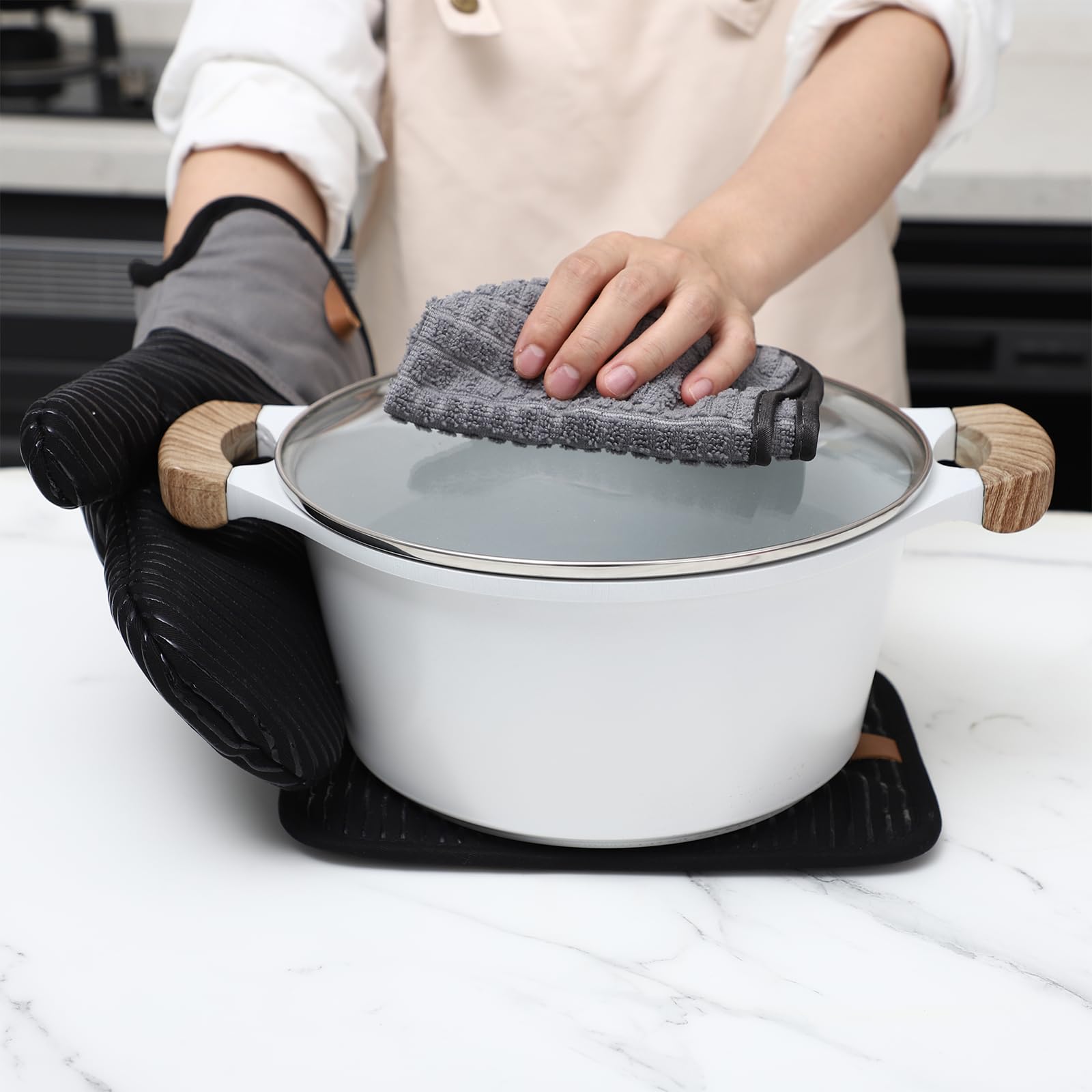 Foto 4 | Juego De Guantes De Cocina Y Soportes Para Ollas Cook With Color, 6 Piezas - Venta Internacional.