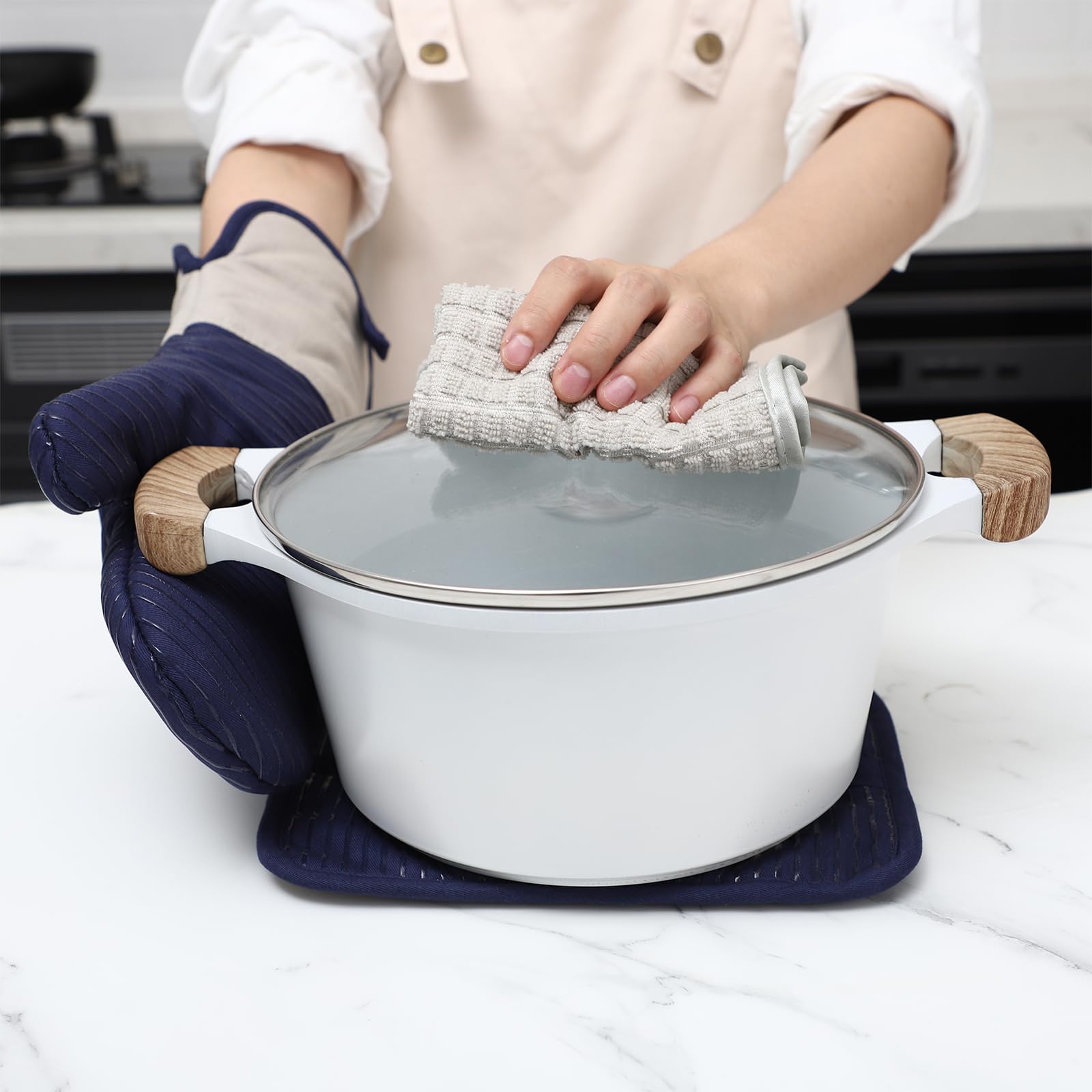 Foto 4 | Juego De Guantes De Cocina Y Soportes Para Ollas Cook With Color, 6 Piezas - Venta Internacional.