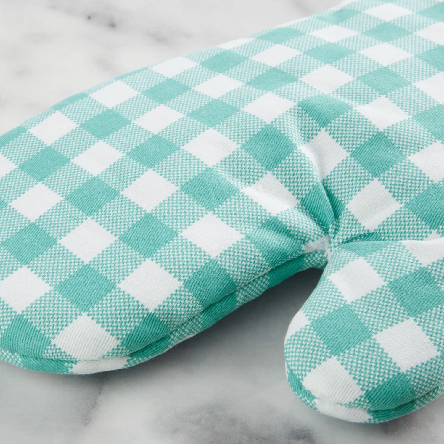 Foto 5 pulgar | Juego De 2 Guantes De Cocina Kitchenaid Gingham Aqua Sky Cotton - Venta Internacional.