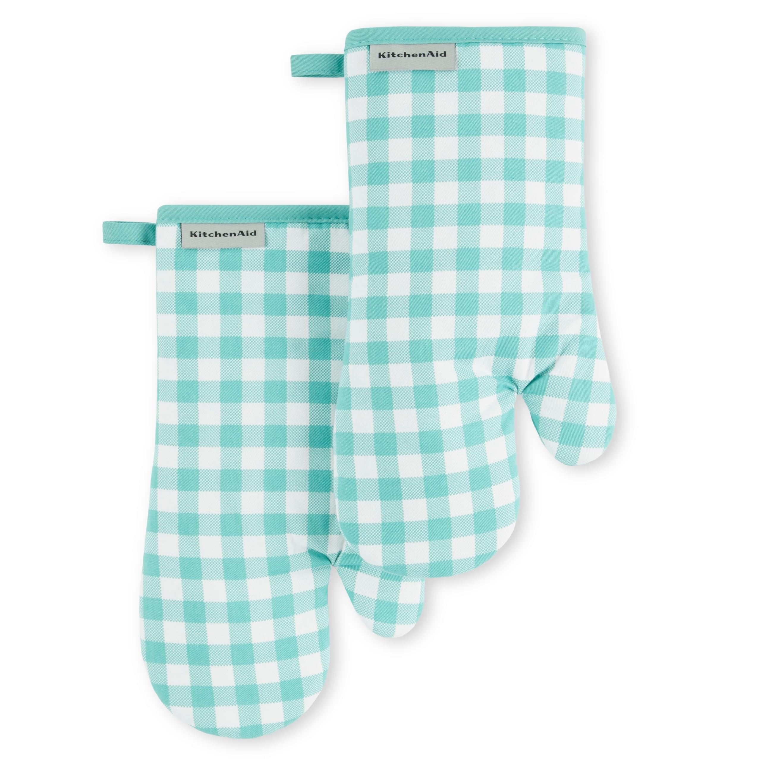 Foto 3 pulgar | Juego De 2 Guantes De Cocina Kitchenaid A Cuadros, Color Gris Antracita - Venta Internacional.