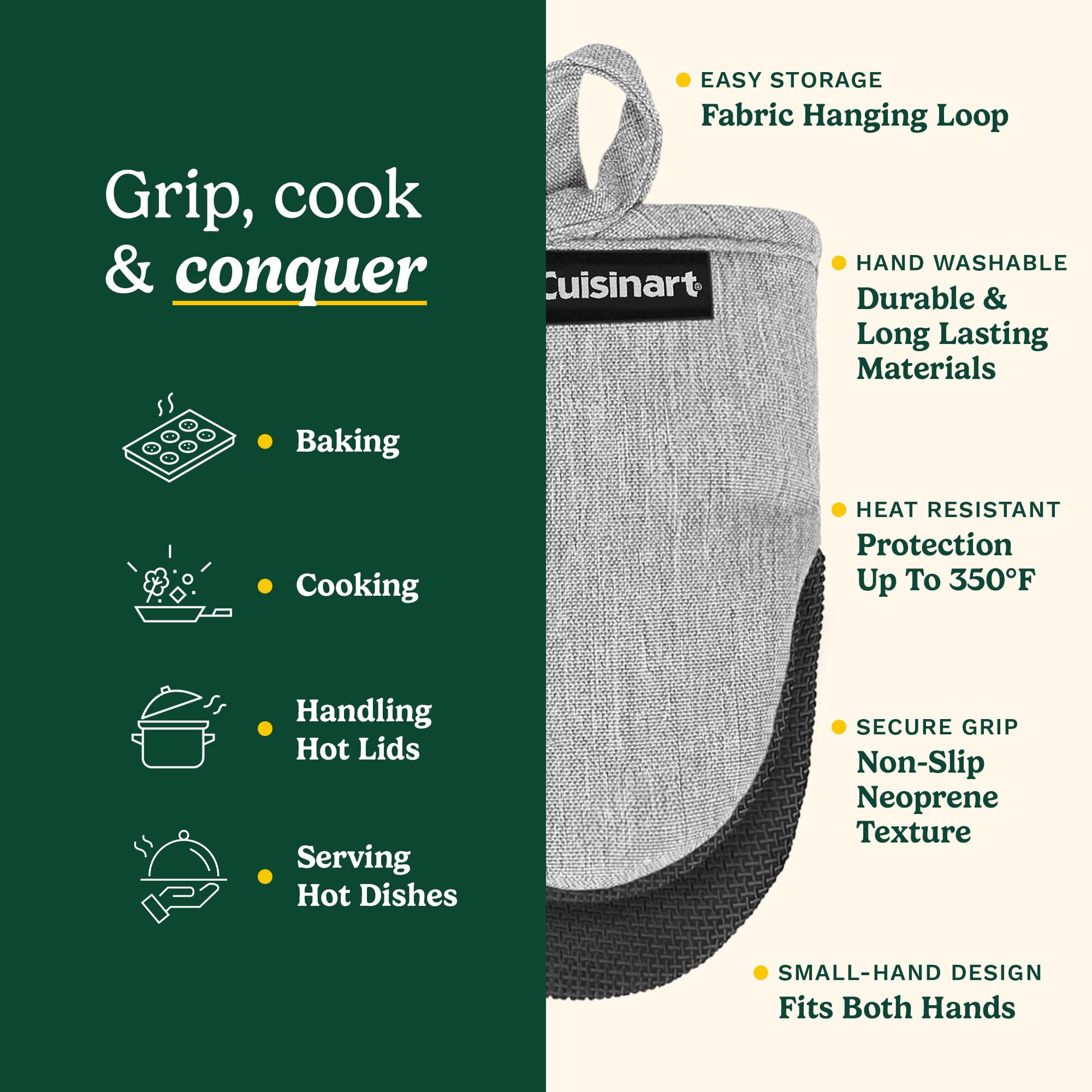 Foto 6 pulgar | Guantes de Horno Cuisinart Mini Resistentes al Calor 14 cm x 18 cm - Venta Internacional