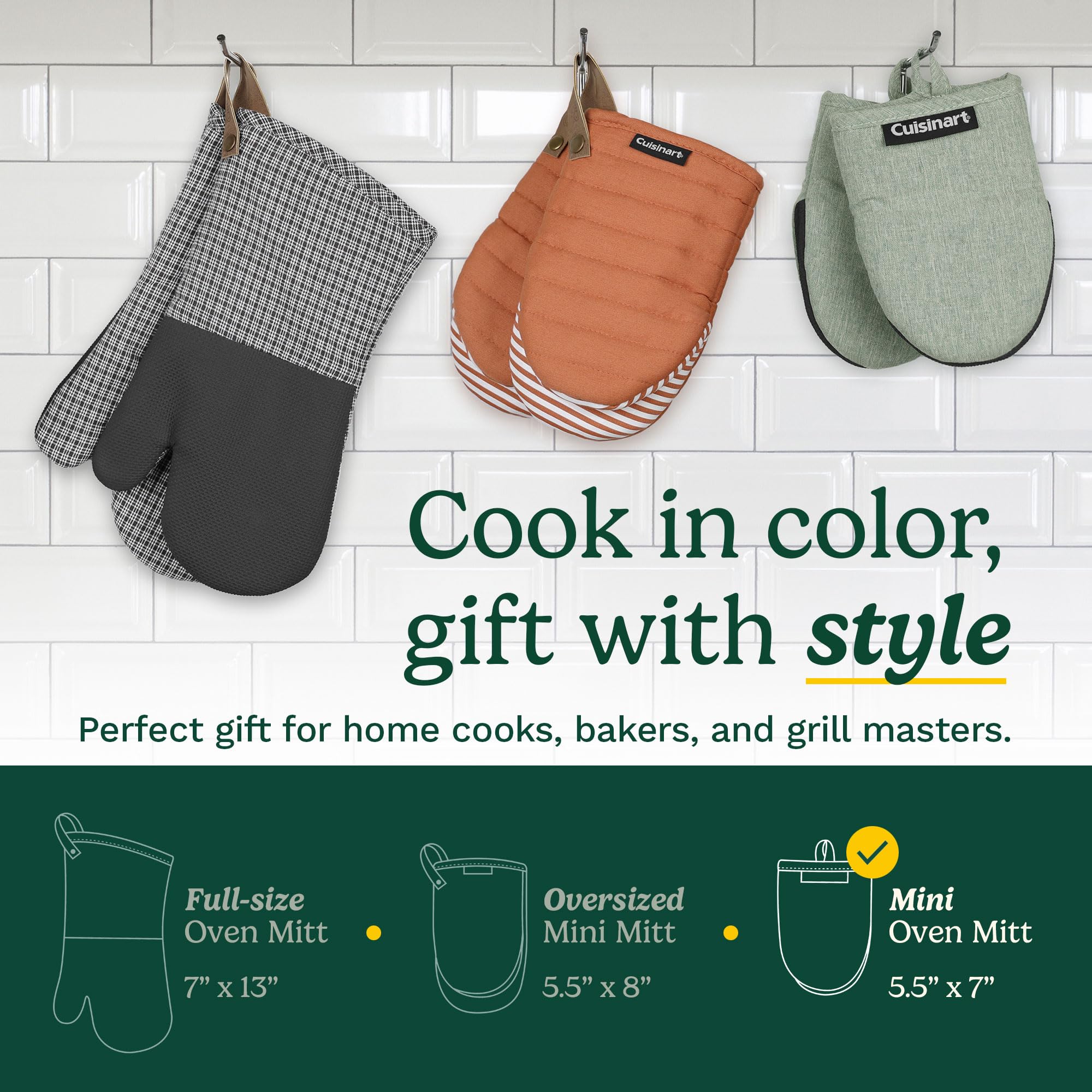 Foto 7 pulgar | Guantes de Horno Cuisinart Mini Resistentes al Calor 14 cm x 18 cm - Venta Internacional