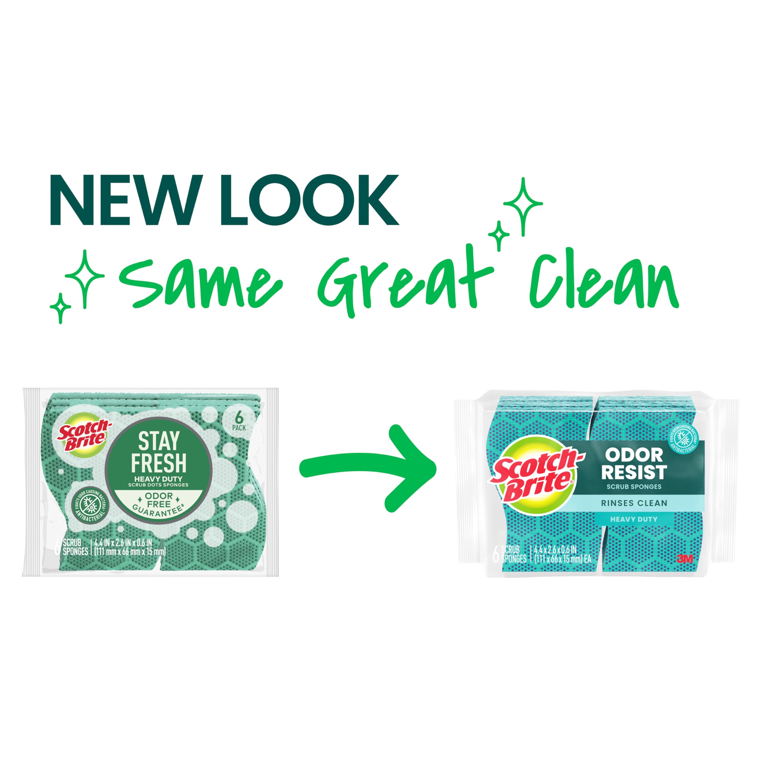 Foto 2 | Esponja Para Fregar Scotch-brite Odor Resist Heavy Duty, Paquete De 6 - Venta Internacional.