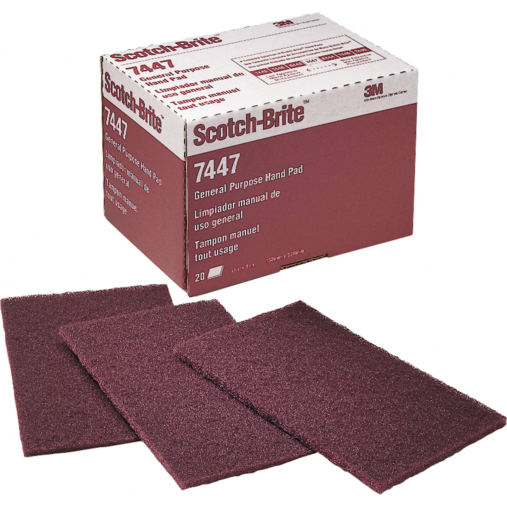 Foto 2 pulgar | Almohadillas De Mano 3m Scotch-brite Maroon De Uso General, 6 X 9 Cm (20) - Venta Internacional.