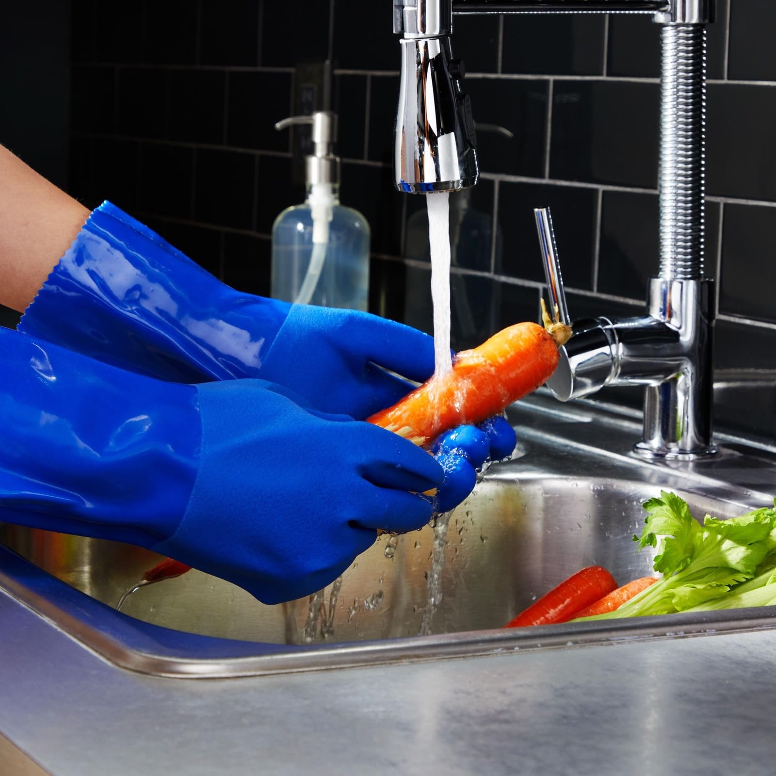 Foto 4 pulgar | Guantes De Limpieza De Goma Juvale Heavy Duty Para Cocina, Color Azul - Venta Internacional.