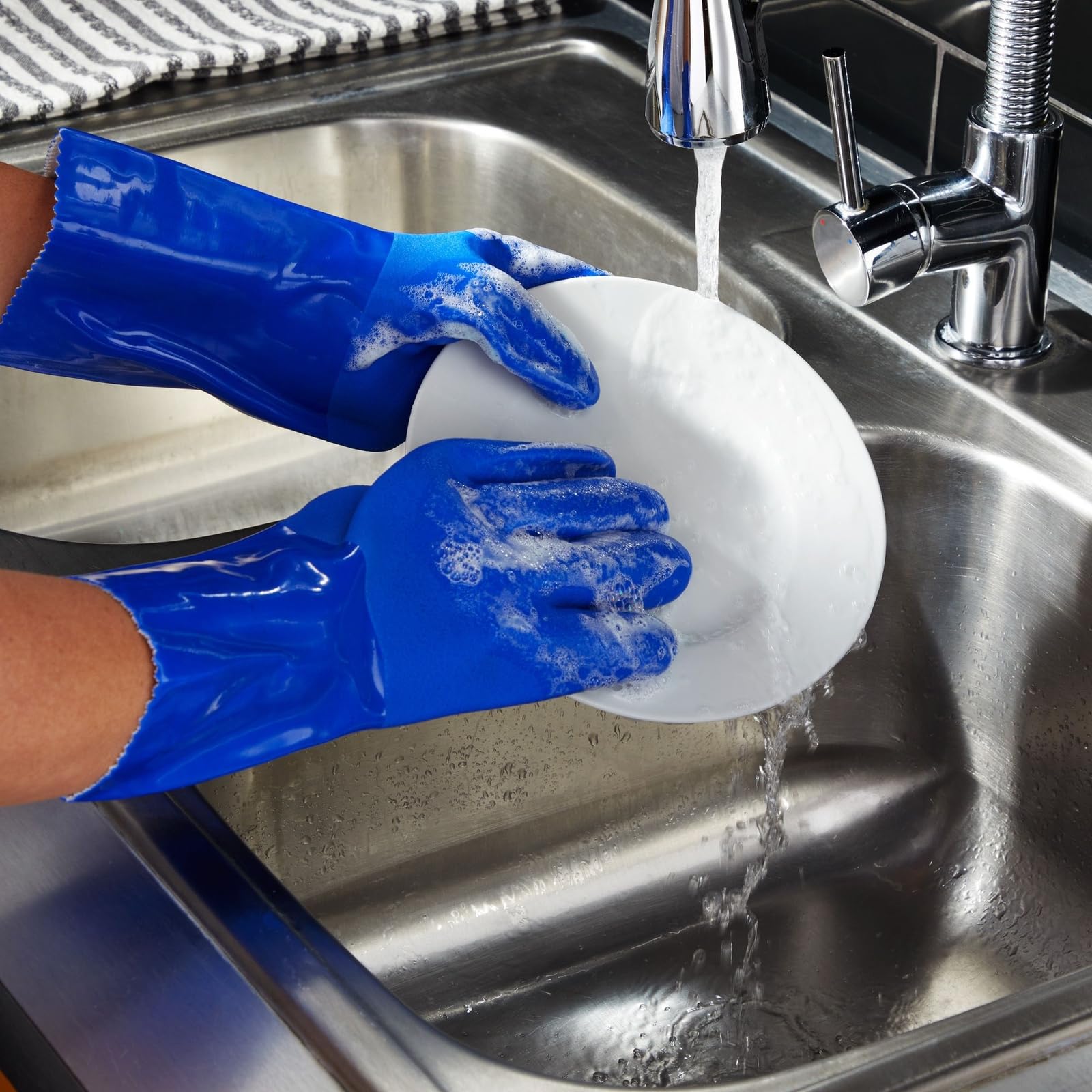 Foto 5 pulgar | Guantes De Limpieza De Goma Juvale Heavy Duty Para Cocina, Color Azul - Venta Internacional.