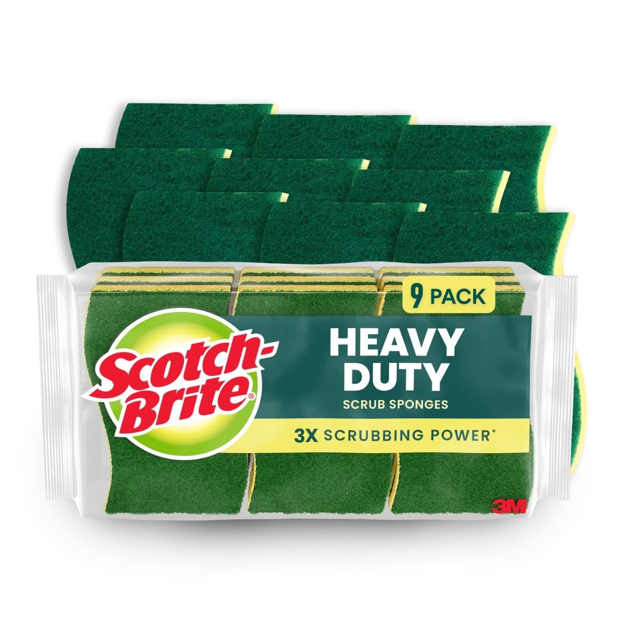 Foto 2 pulgar | Esponja Para Fregar Scotch-brite Heavy Duty, Paquete De 9, Dura 3 Veces Más - Venta Internacional.