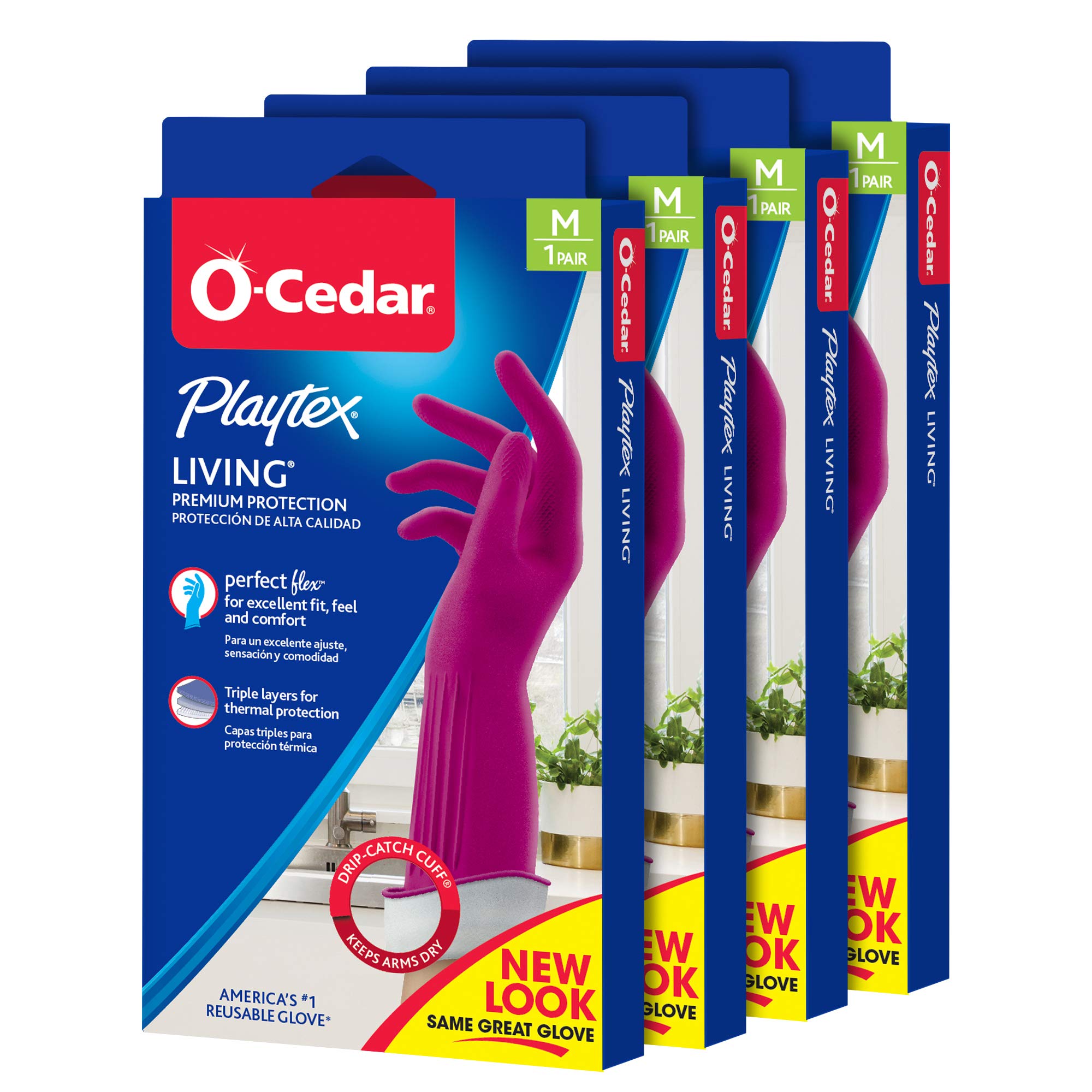 Foto 1 | Guantes De Limpieza Playtex Living O-cedar De Goma Reutilizables  Paquete De 4 - Venta Internacional.