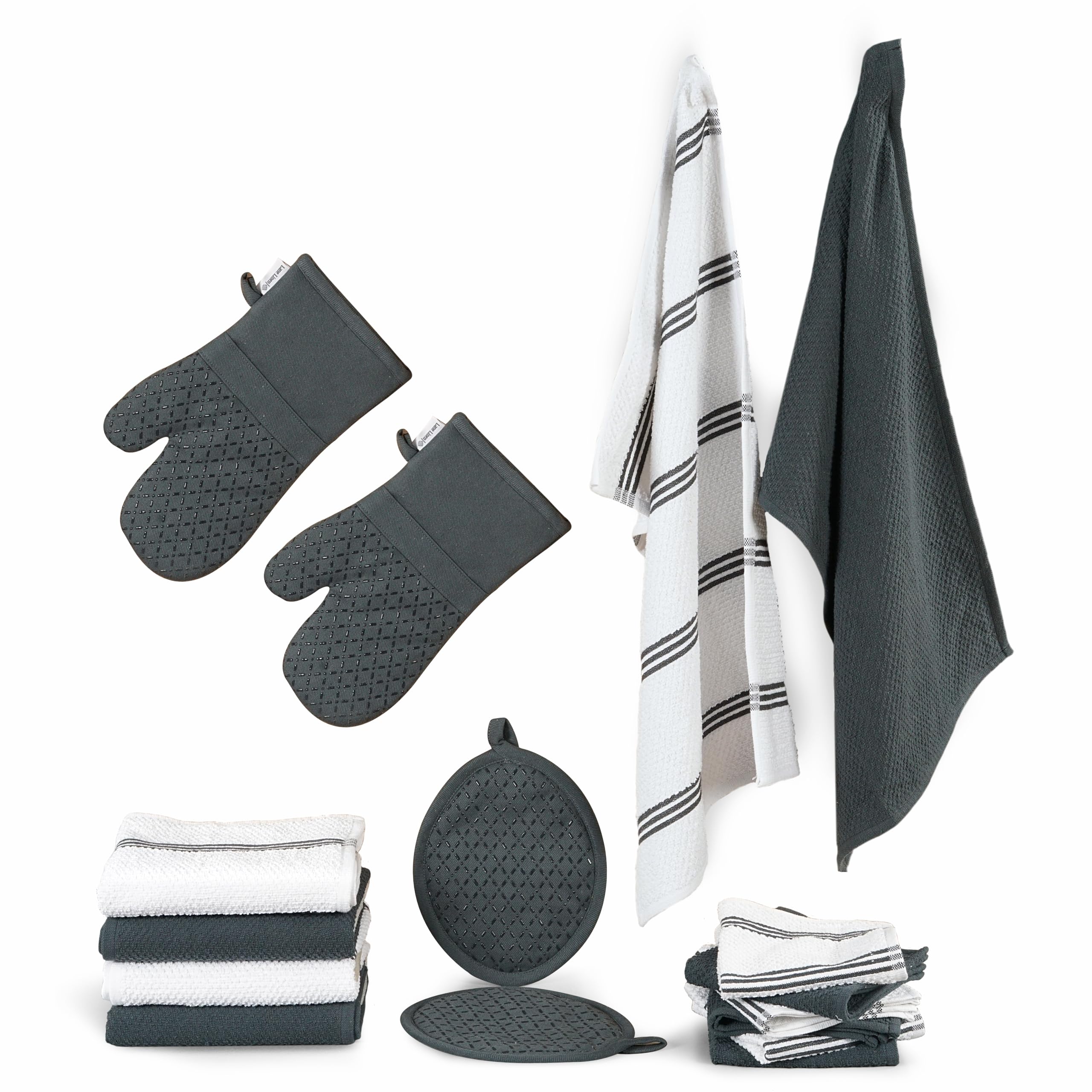 Foto 2 pulgar | Set De Paños De Cocina Y Paños De Cocina Lane Linen  16 Unidades  Color Gris - Venta Internacional.