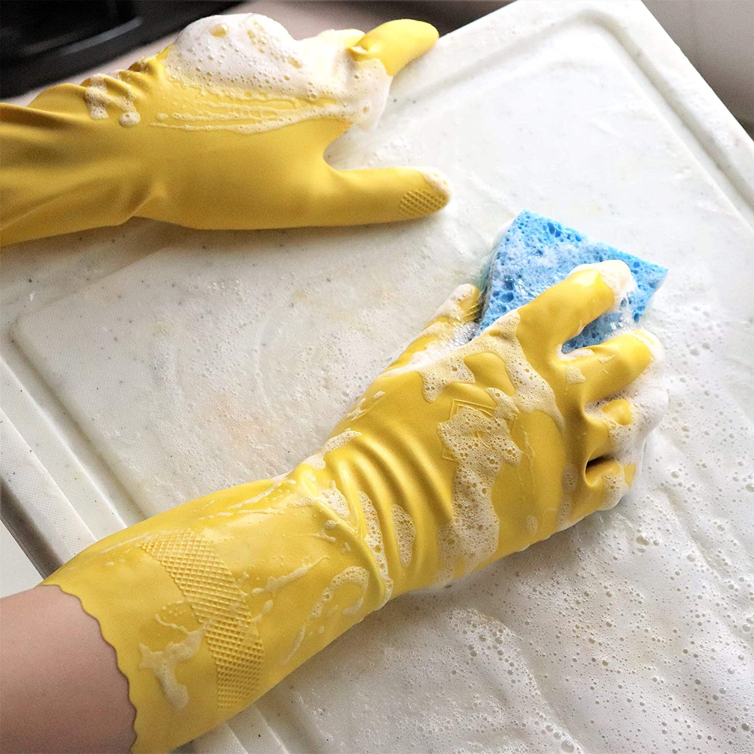 Foto 6 | Guantes De Limpieza Playtex Handsaver De Goma Reutilizables  Tamaño Mediano - Venta Internacional.