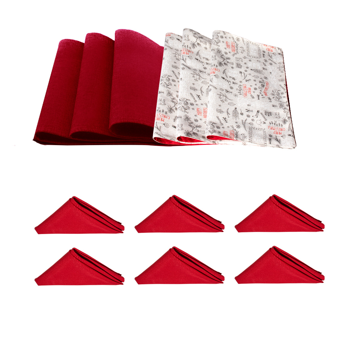 Foto 3 pulgar | Set Mantel Rectangular 270cm + 6 Individuales Doble Cara + 6 Servilletas Tv Ofertas