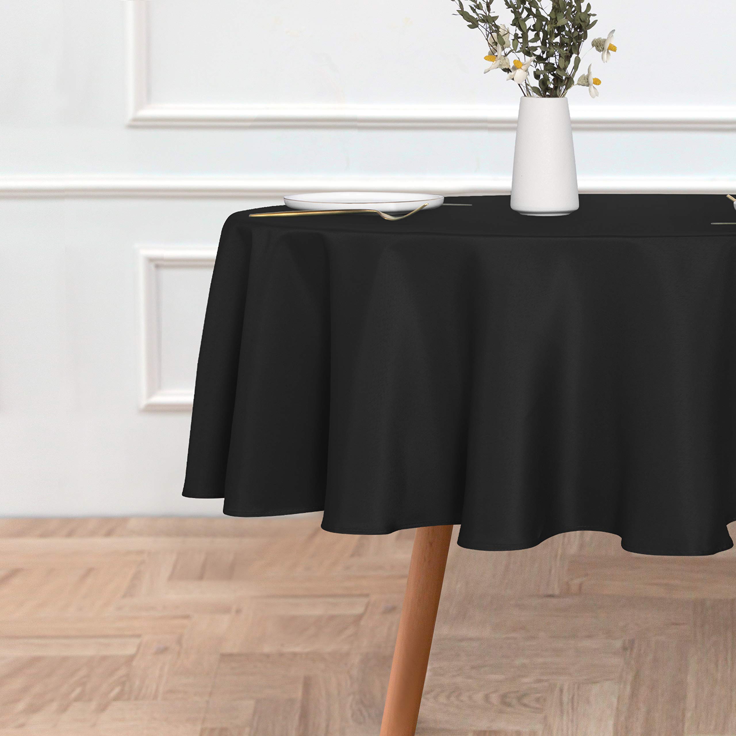 Foto 2 | Mantel Redondo Sancua, 152 Cm, Poliéster Resistente Al Agua, Color Negro - Venta Internacional.