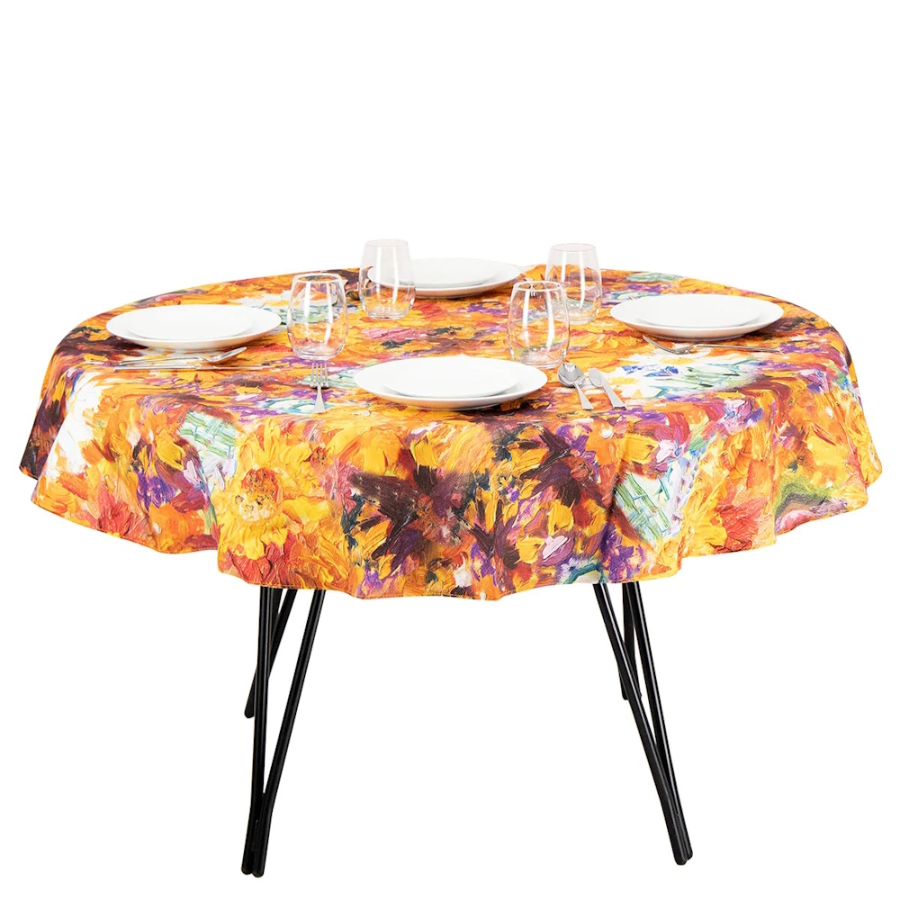 Foto 3 pulgar | Mantel Mesa Redondo Exterior Impermeable Flores Billu