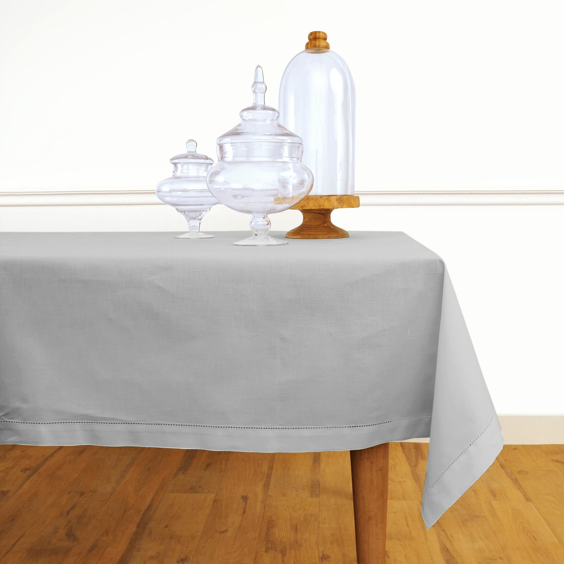 Foto 1 | Mantel Solino Home Con Dobladillo De Lino Y Algodón, Color Gris Claro 264 - Venta Internacional.