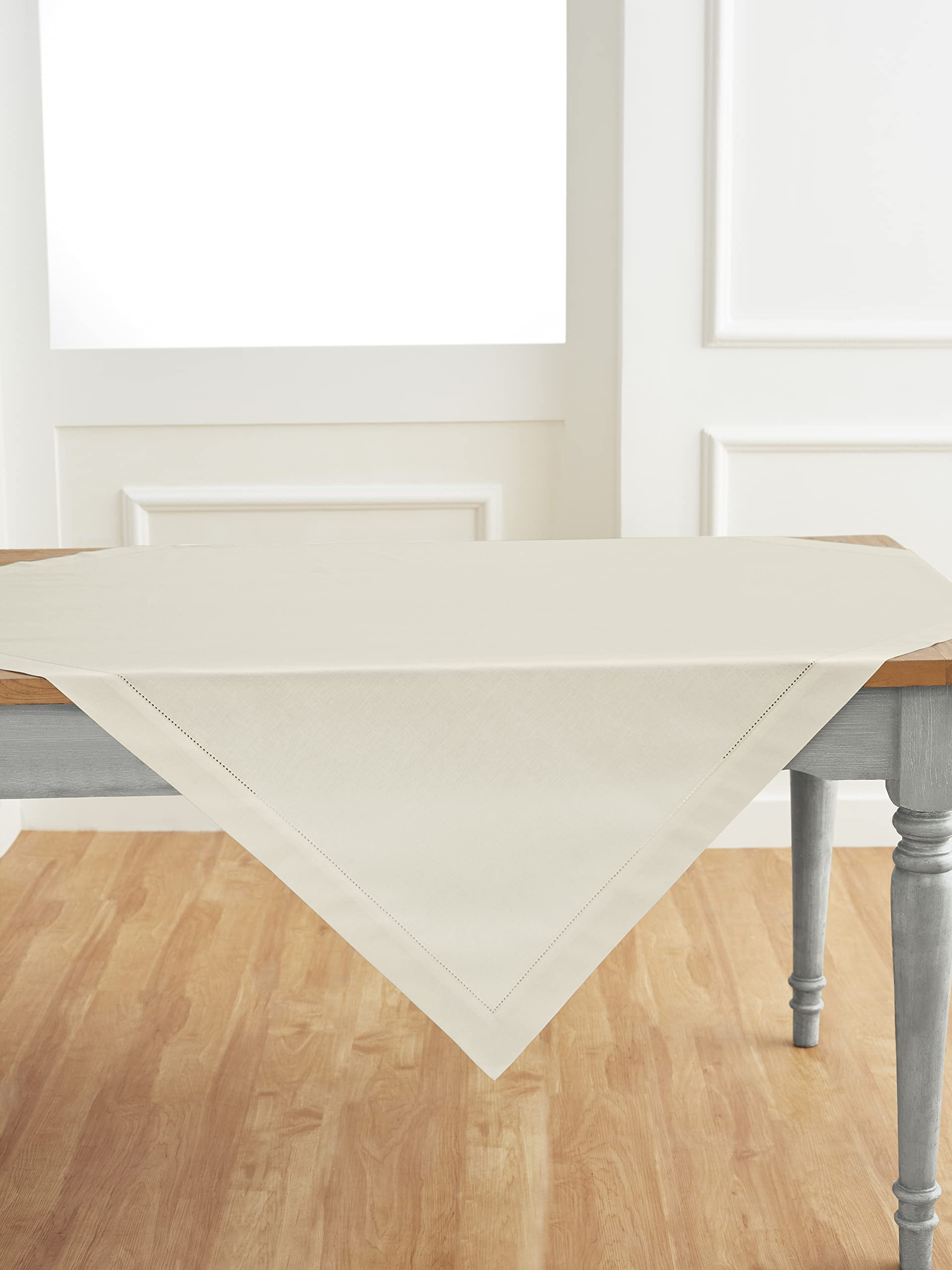 Foto 3 | Mantel Solino Home Con Dobladillo De Lino Y Algodón 132 X 132 Cm - Venta Internacional.