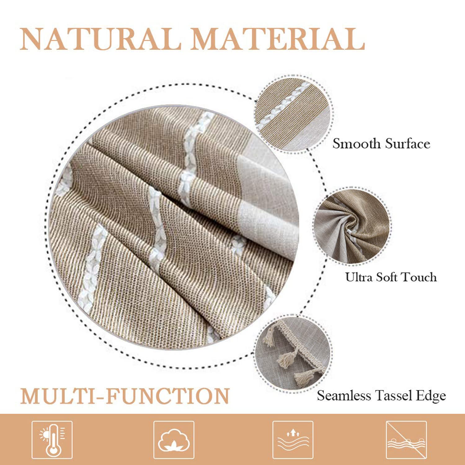 Foto 4 pulgar | Mantel Colorbird Farmhouse De Algodón Pesado Y Lino, 150 Cm - Venta Internacional.