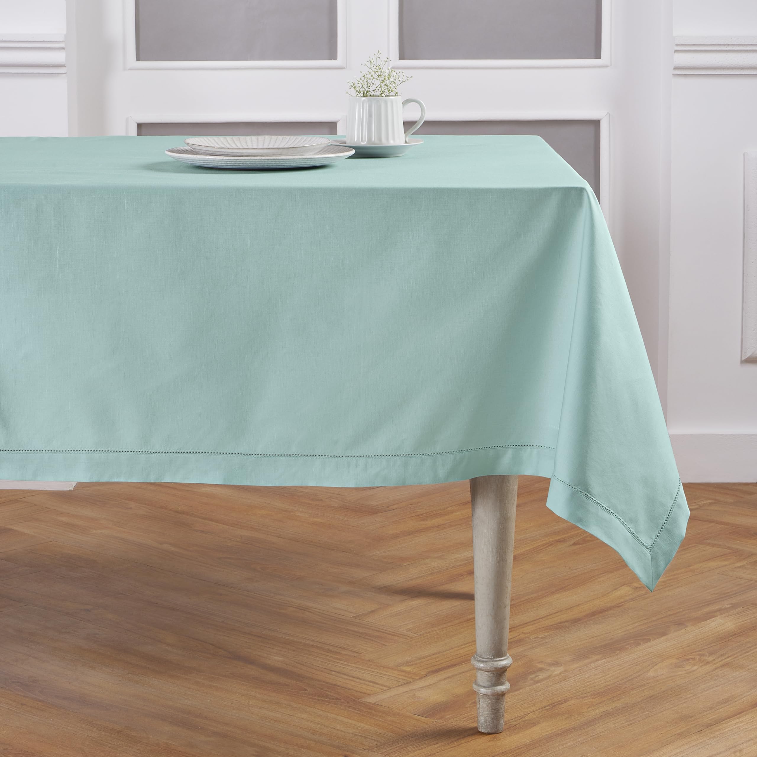 Foto 1 | Mantel Solino Home De Lino De Algodón Turquesa Pastel 264x147 - Venta Internacional.