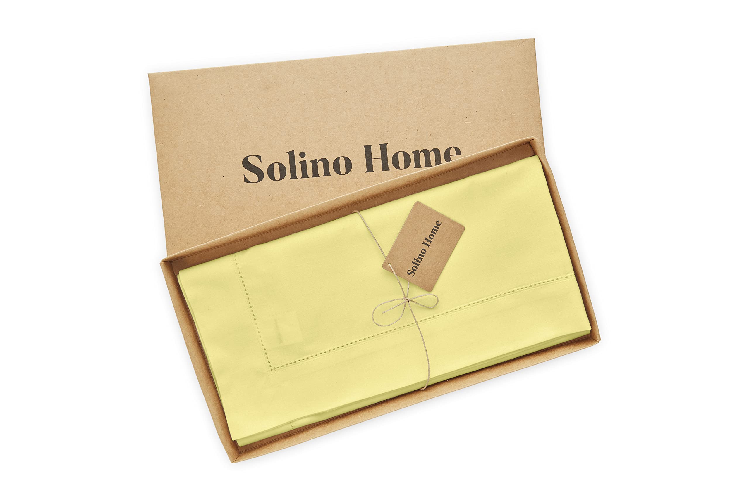 Foto 4 | Mantel Solino Home Con Dobladillo De Lino Y Algodón 132 X 132 Cm, Color Amarillo - Venta Internacional.
