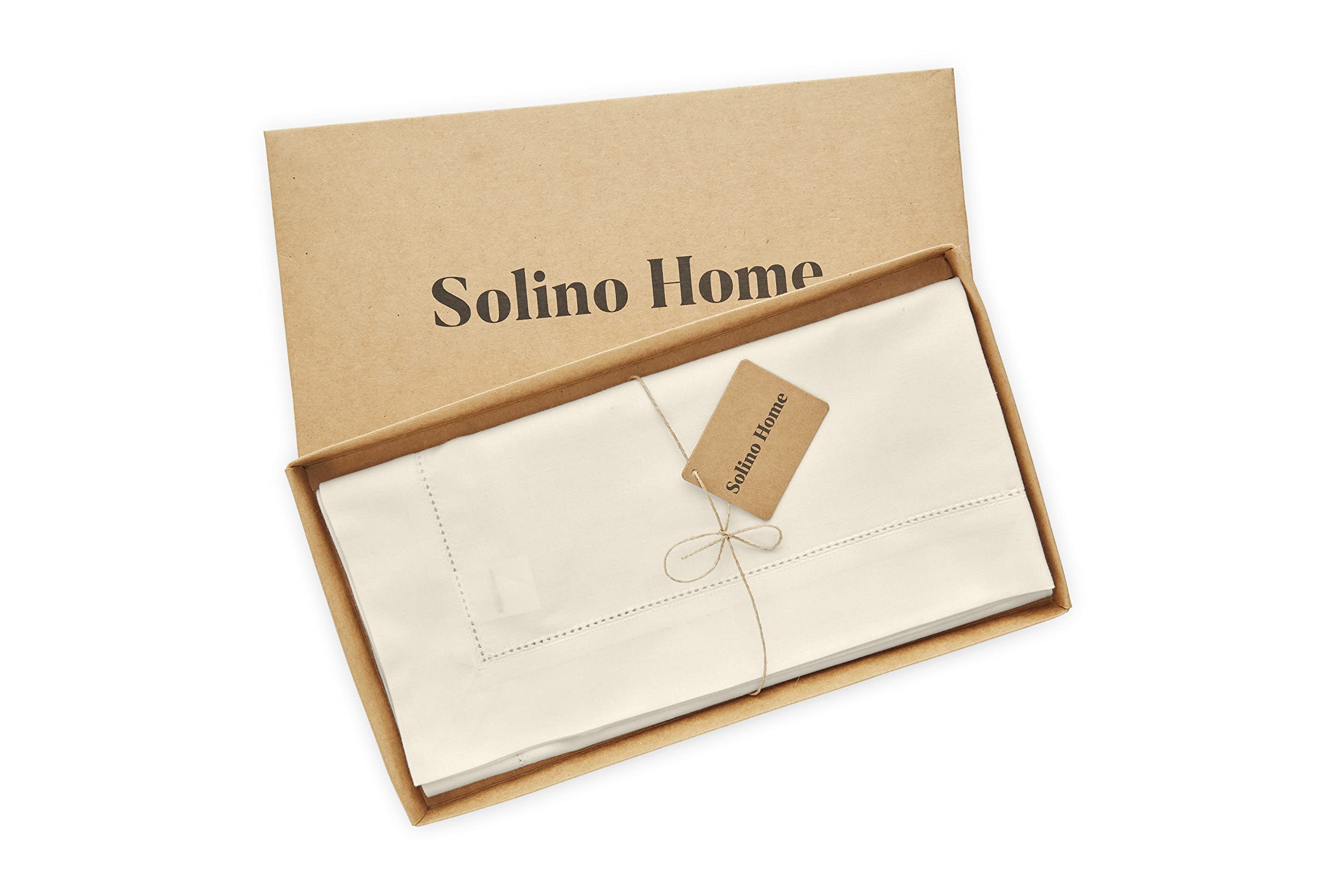Foto 5 pulgar | Mantel Solino Home Con Dobladillo De Lino Y Algodón, Color Marfil, 132 X 132 Cm - Venta Internacional.