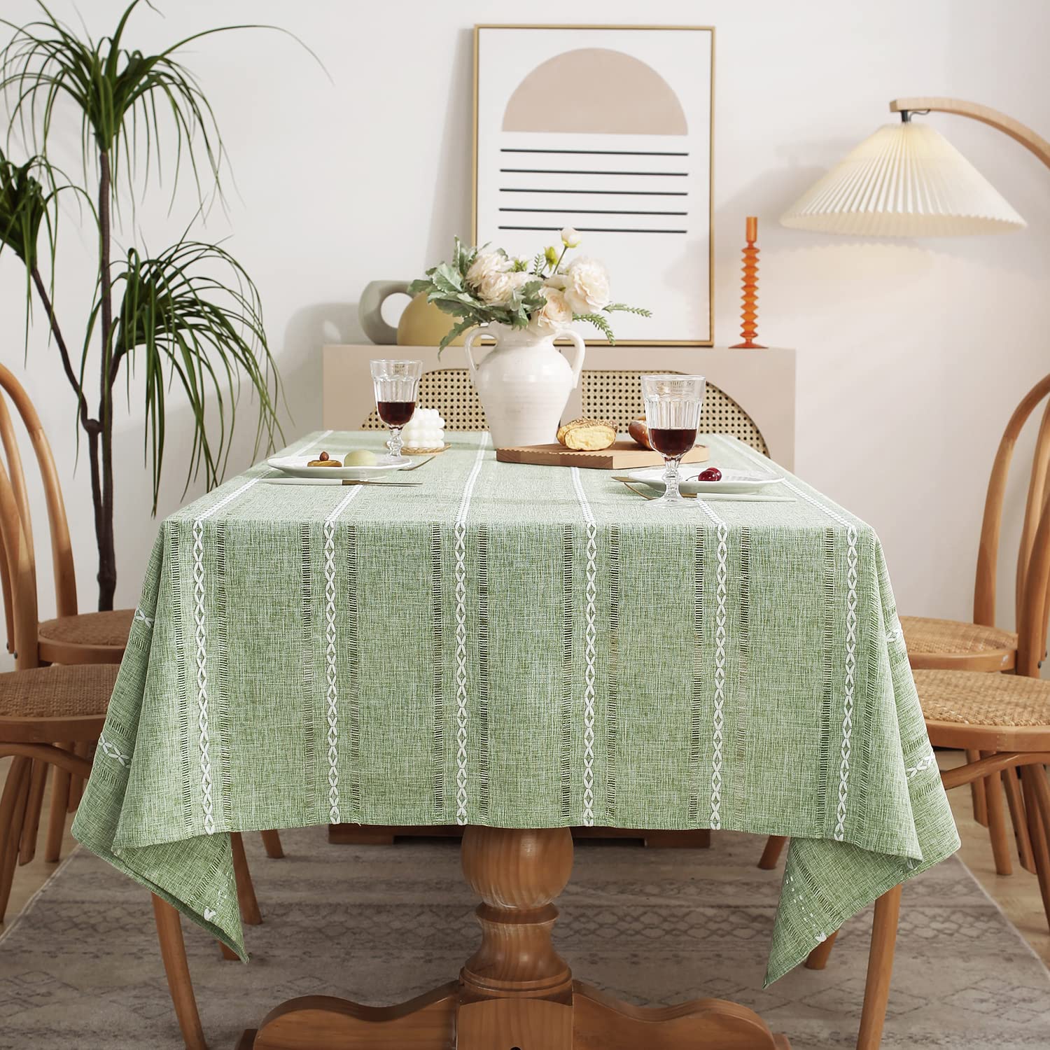 Mantel de Lino Rústico 152 X 213 Cm Verde Salvia - Venta Internacional