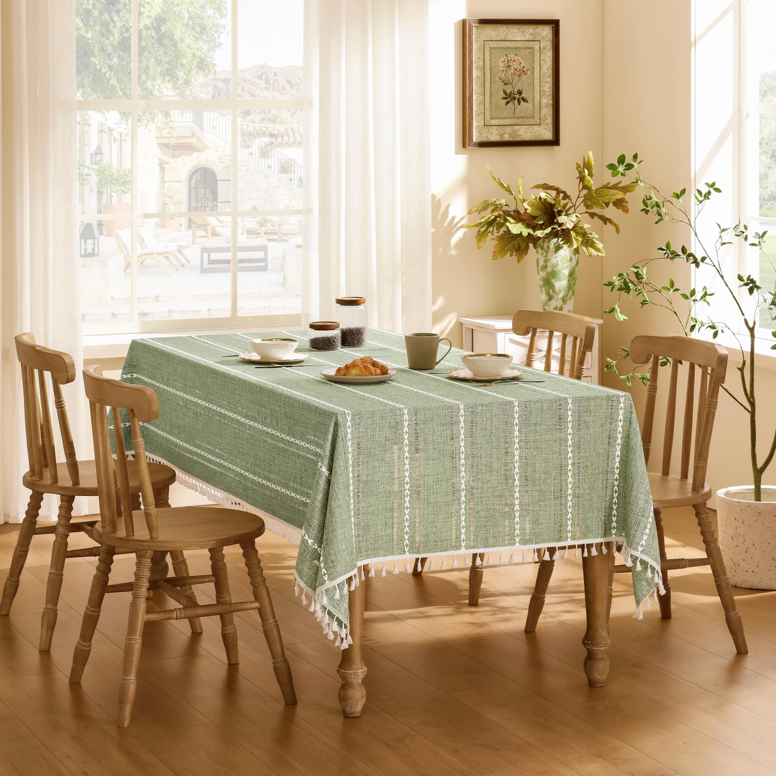 Foto 2 | Mantel ZeeMart Bordado con Dobladillo a Rayas 150 x 265 cm - Venta Internacional